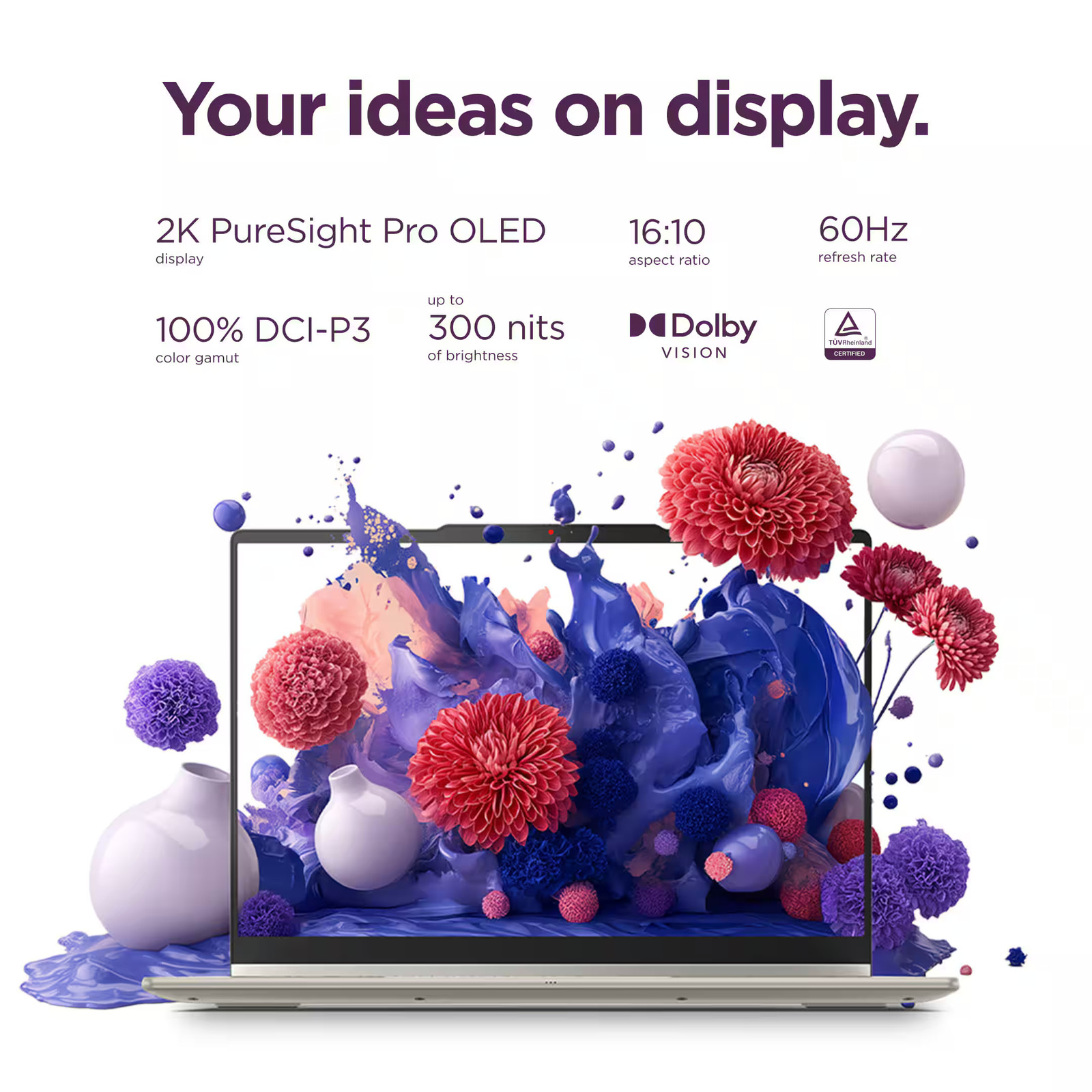 Lenovo – Yoga 7a 2-in-1 16″ 2K OLED Touchscreen Laptop – AMD Ryzen AI 9 465 2…