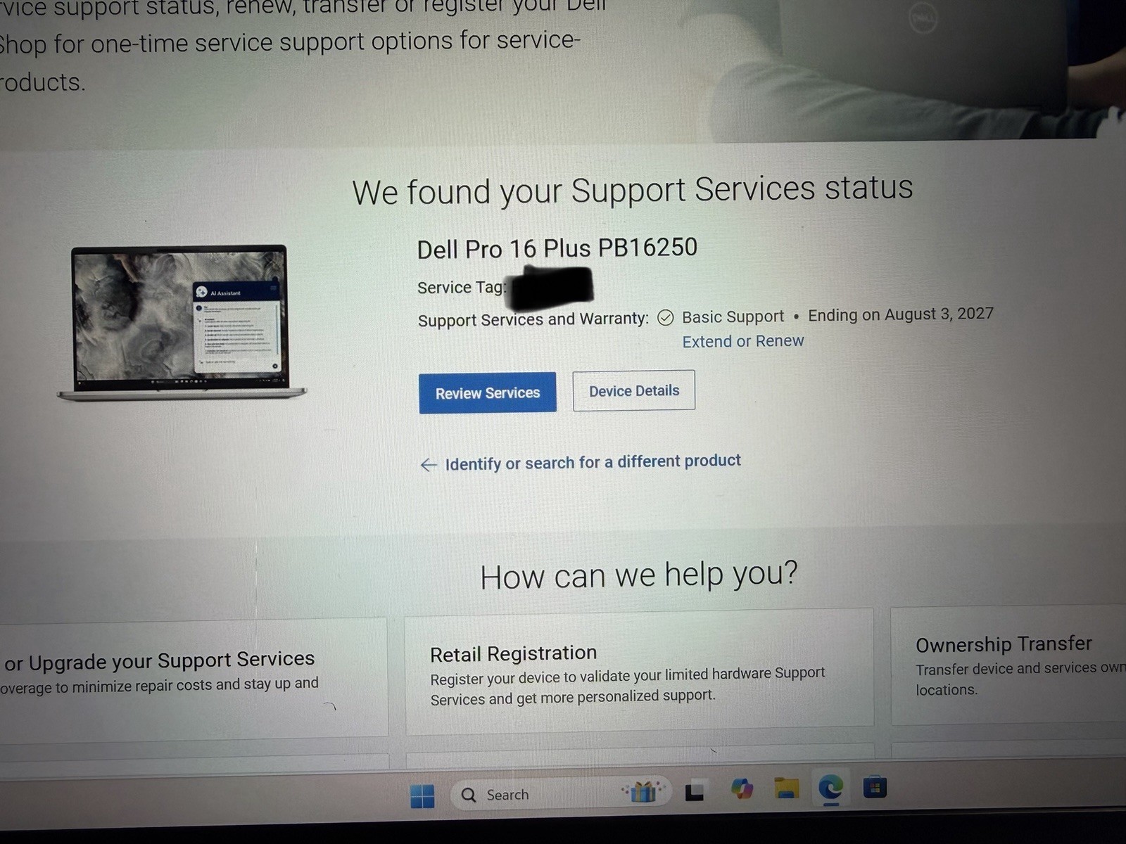 Dell Pro 16 Plus PB16250 Ultra 5 235U 16GB 477GB SSD 16″ W11P Silver