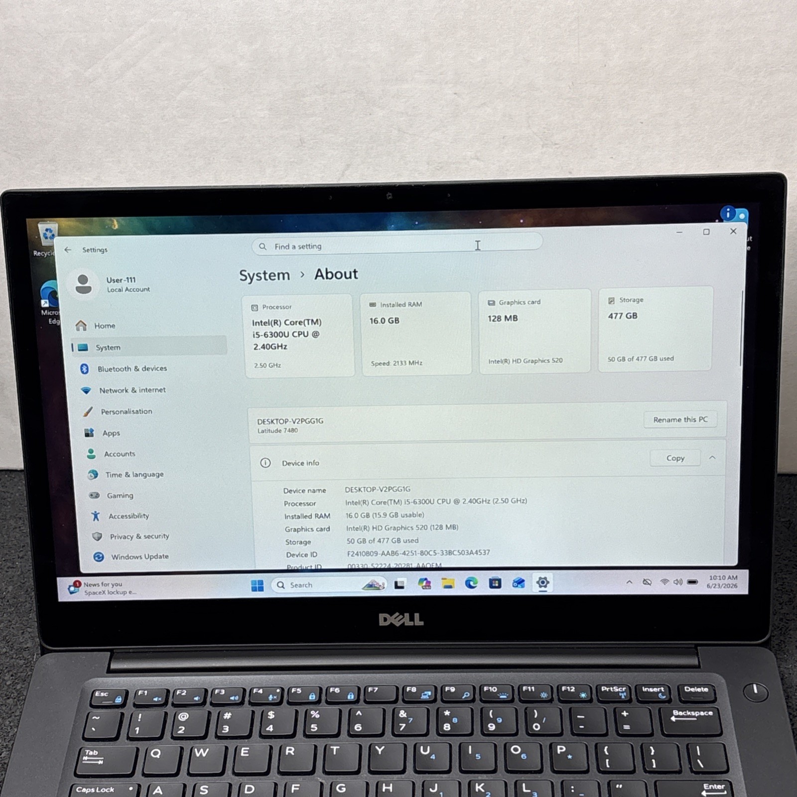 Dell Latitude 7480 14″ TouchScreen Laptop i5-6300U 16GB RAM 512GB SSD Win 11 Pro