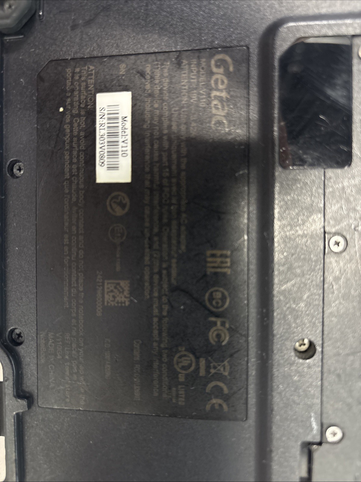 Getac Laptop Model V110 i7-7500U, 8GB RAM, 128GB SSD (BIOS LOCKED)