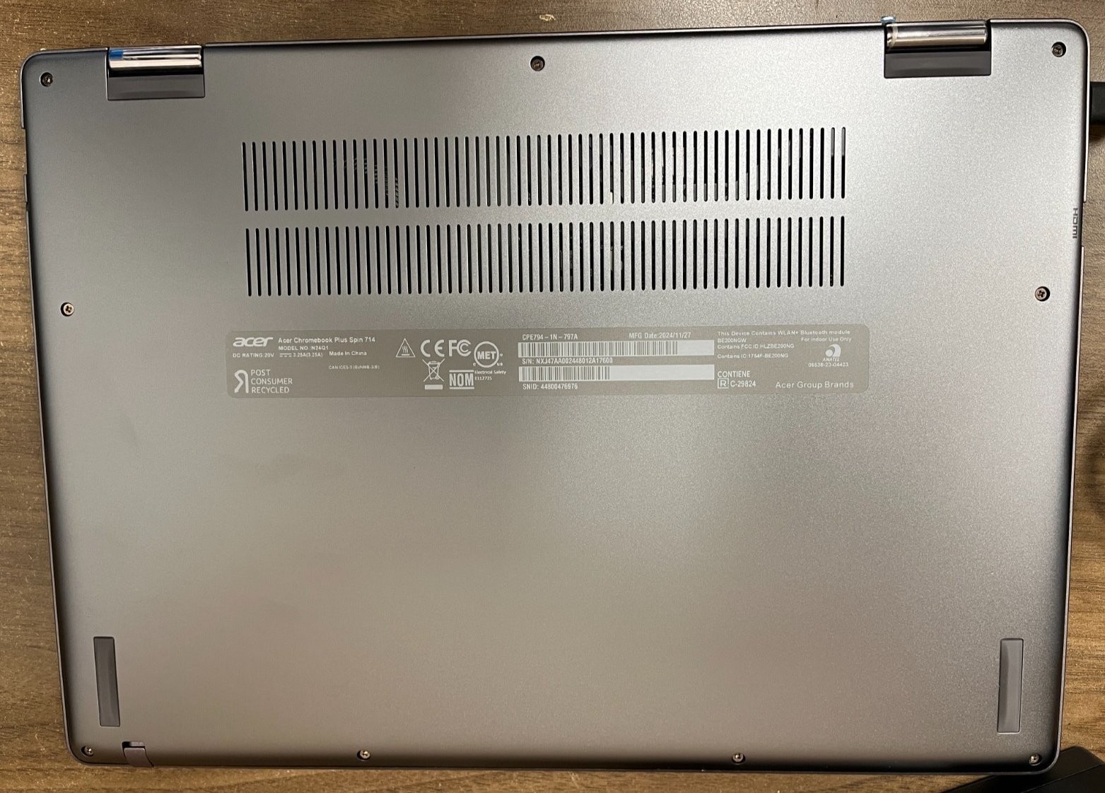 Acer Chromebook Plus Spin 714 14 Touchscreen U5-125U 16GB Ram 256GB SSD Sealed