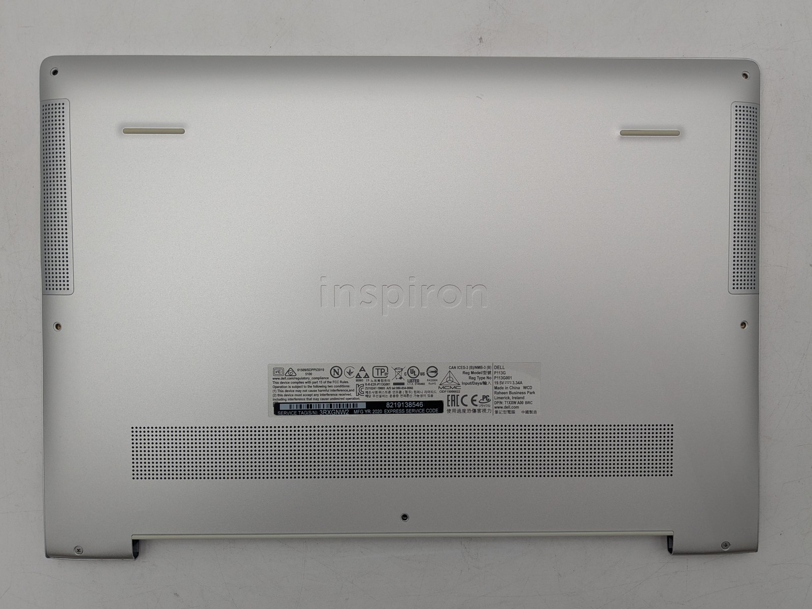 Dell INSPIRON 7391 2-N-1 13″ I5-10210U 1.60GHz 8GB Battery Motherboard Palmrest