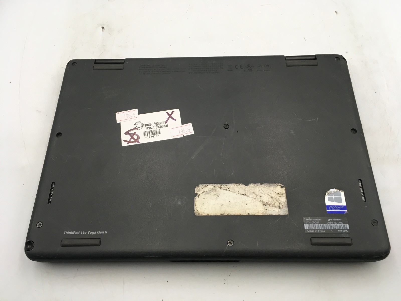 LENOVO THINKPAD 11E YOGA GEN 6 -BOOTS TO BIOS- INTEL i5 8100Y – 8GB RAM -READ-BB