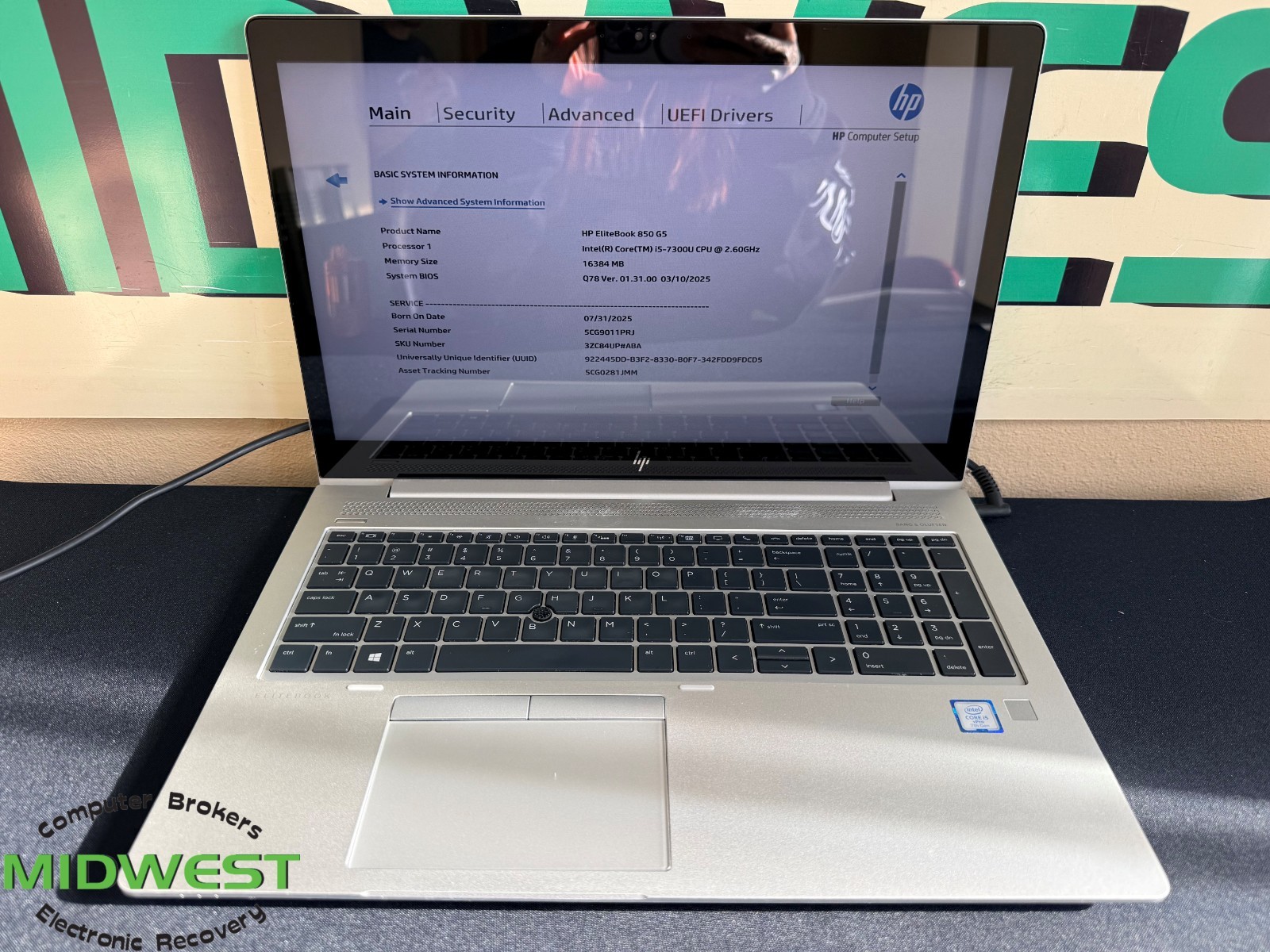 HP EliteBook 850 G5 i5-7300U 2.6GHz 16GB 256GB SSD