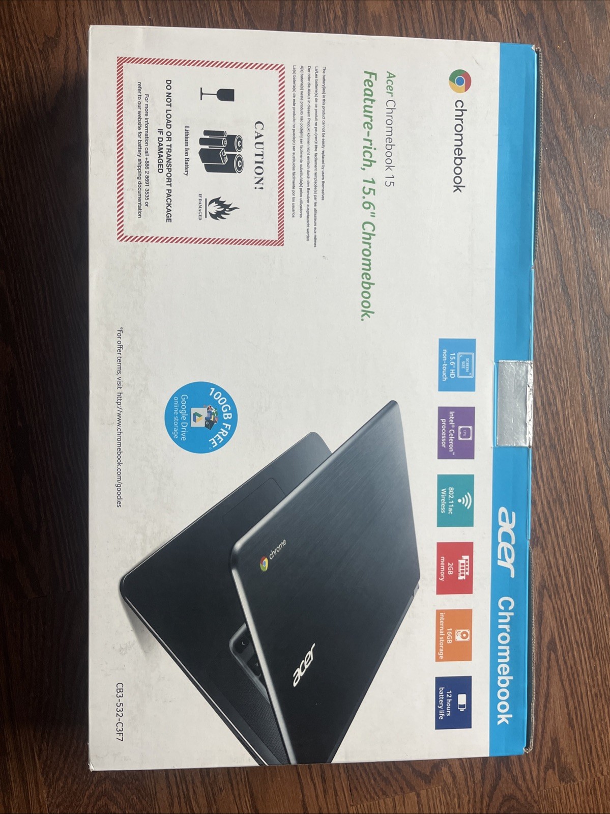 Acer Chromebook Laptop 15-15.6″ HD Celeron N3060 2GB /16GB (CB3-532-C3F7) Bla…