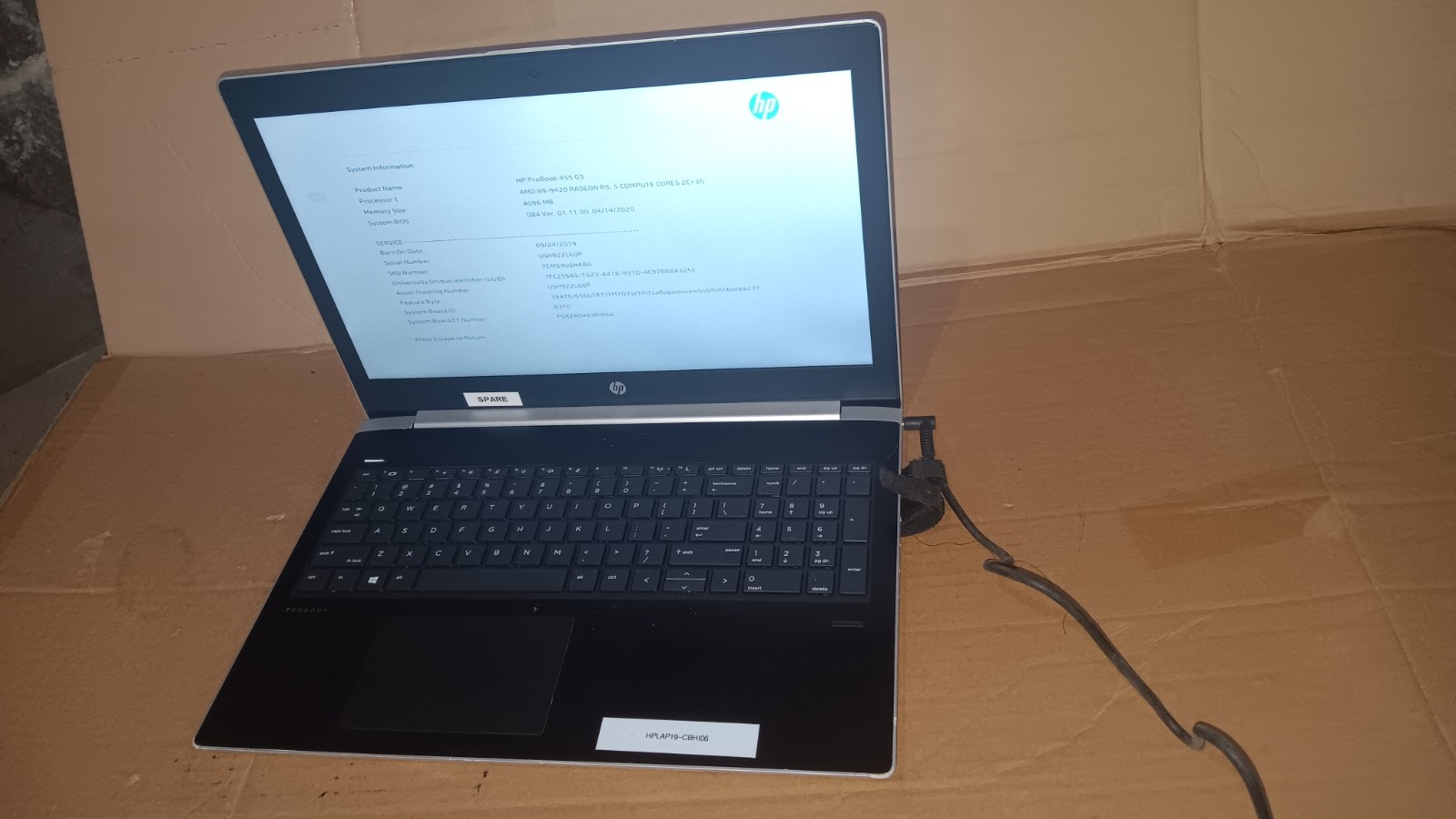 HP ProBook 455 G5 Laptop AMD A9-9420 Radeon R5 CPU 15.6″ LCD Screen Boots Parts
