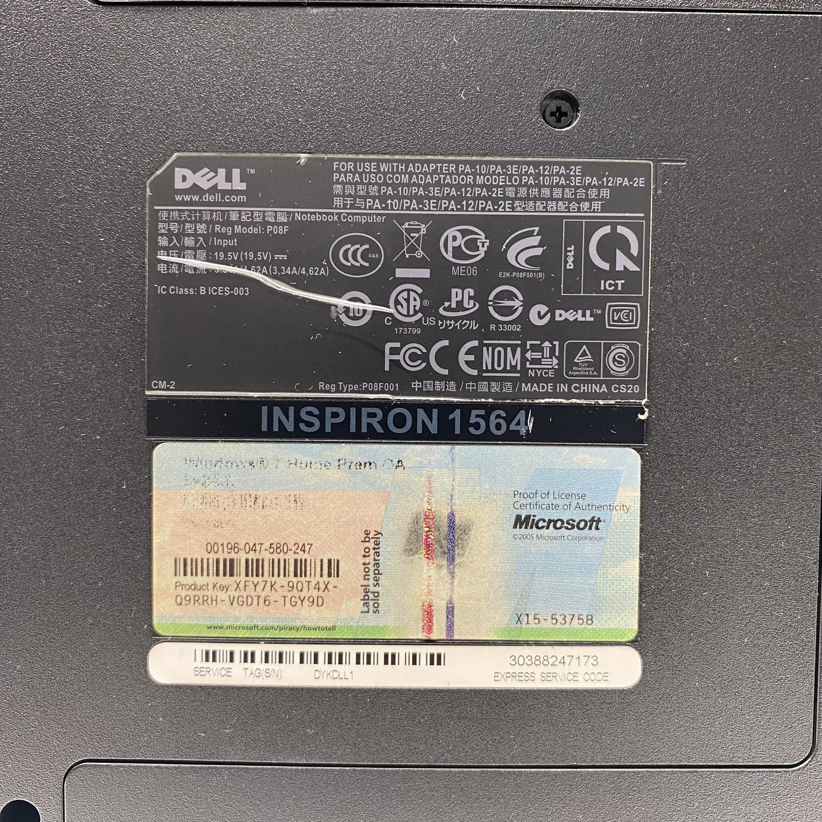 Dell Inspiron 1564 – 15.6″ Intel Core i5 Processor (No Hard Drive)