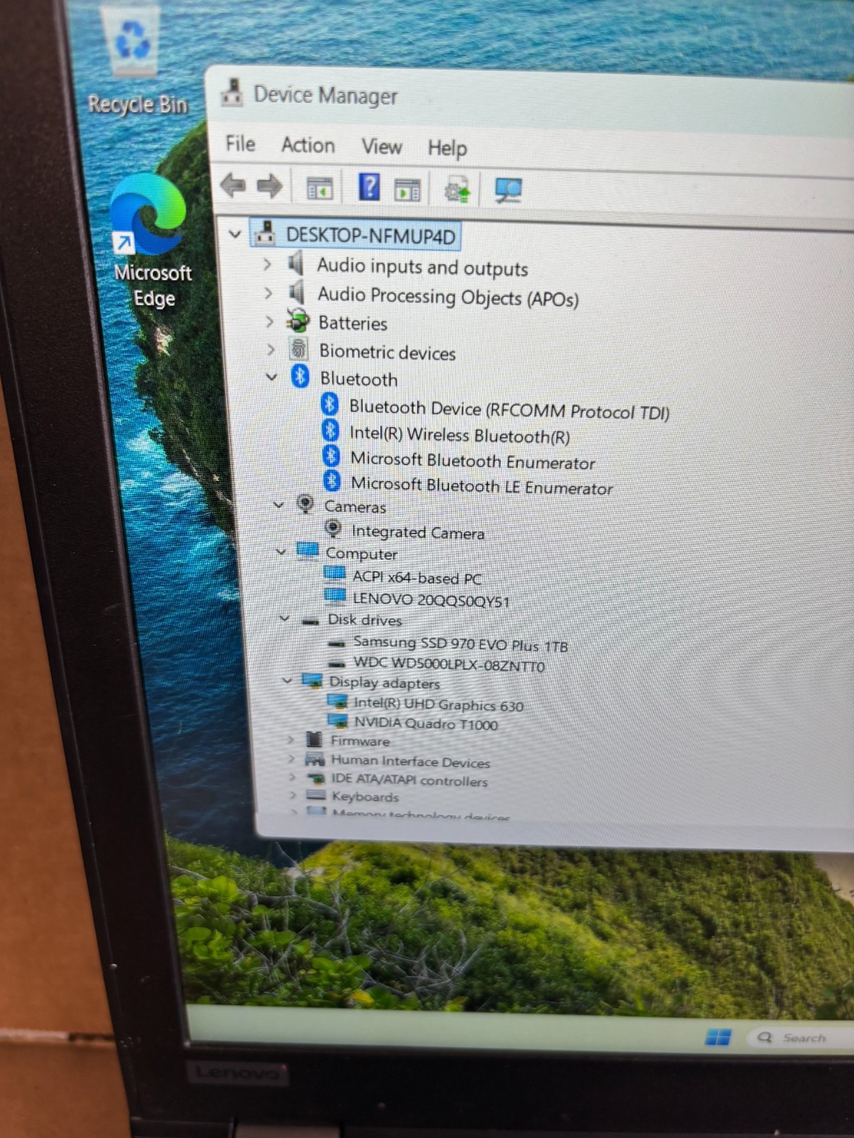 LENOVO THINKPAD P53 i7-9850H 2.6GHZ RAM 16GB SSD 1TB PLUS HDD 500GB NVIDIA T1000