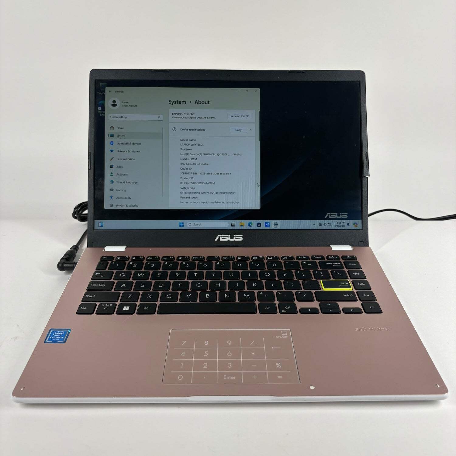 Broken Asus Vivobook 14 E410M 14″ Celeron N4020 4GB RAM 64GB SSD Cracked Frame