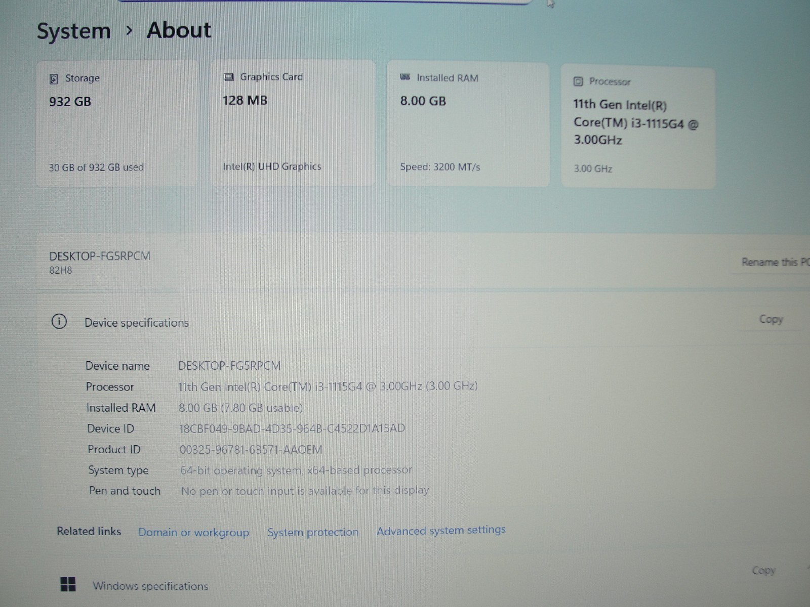 Lenovo IdeaPad 3 15ITL6 15.6″FHD Intel Core i3-1115G4 3.0GHz 8GB RAM 1TB HDD+PA