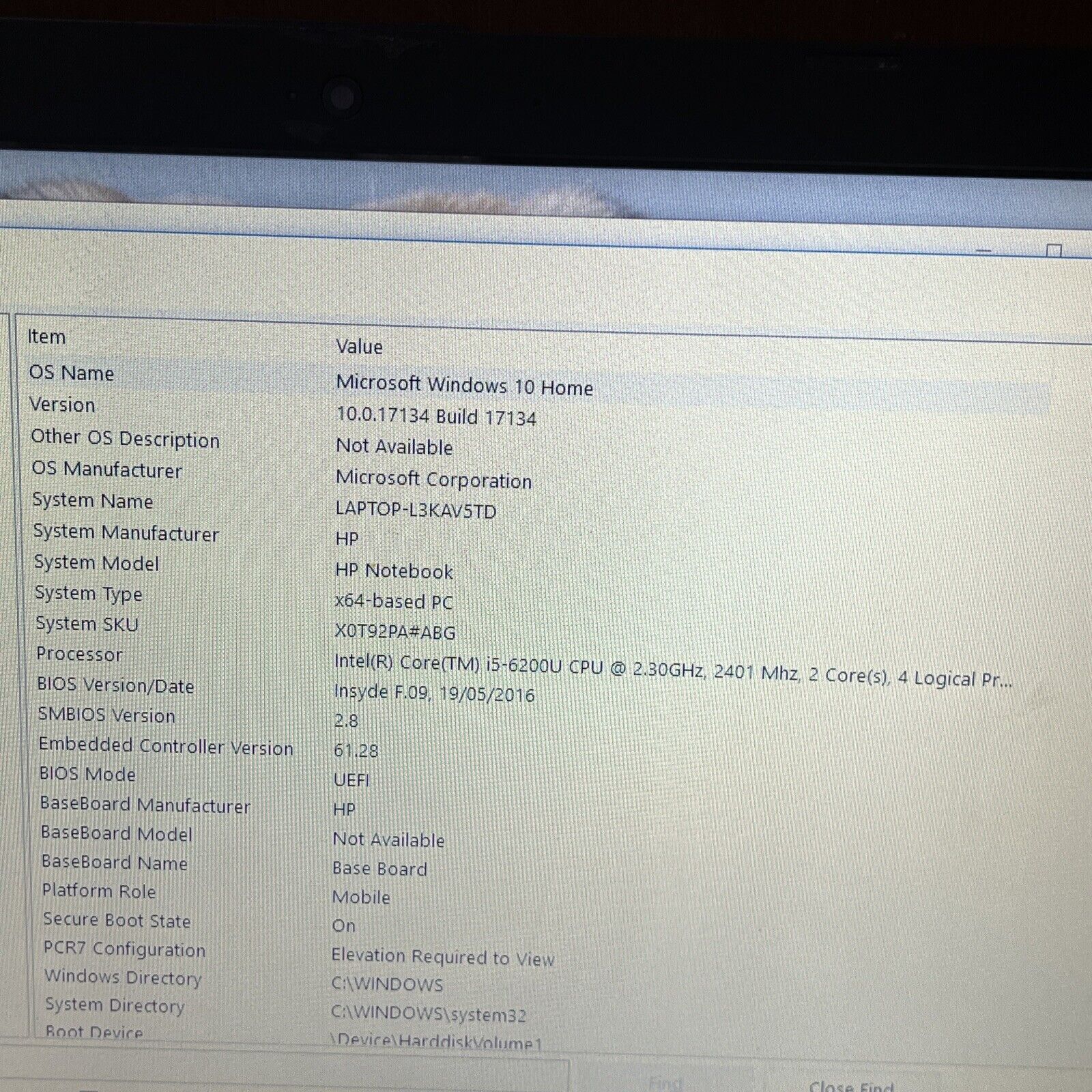 HP TPN-C125 i5-6200U 2.3Ghz 15.6″ 8gb RAM 1tb *Flat Battery & Key Missing*