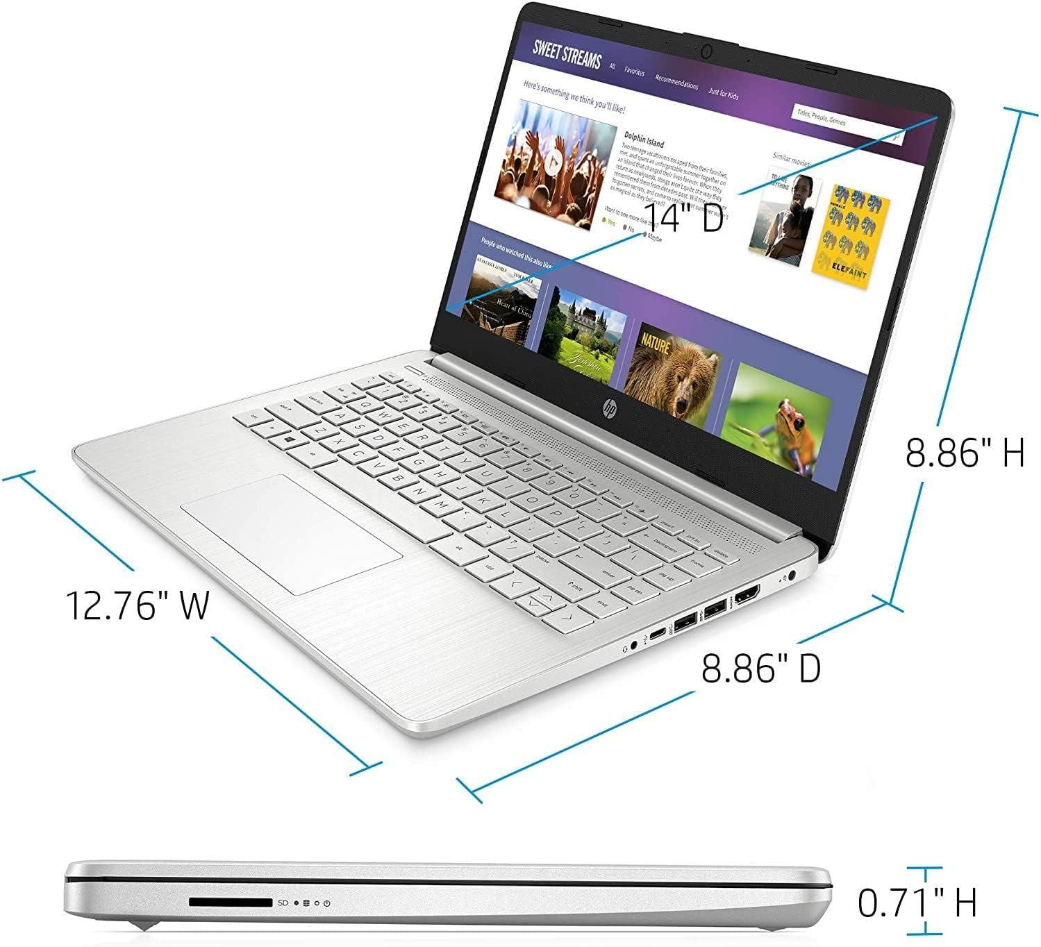 HP Laptop Notebook 14″ Intel i3 Up to 3.4 GHz, 12GB RAM 256GB SSD Office Backlit