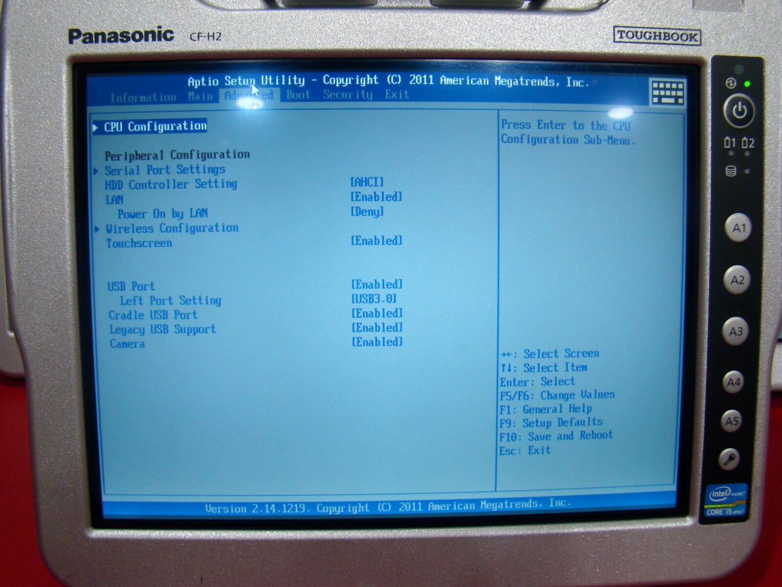 Panasonic Toughbook CF-H2 i5 1.90GHz Win10 64 Touch WIFI BlueTooth CF-H2PAEBK1M