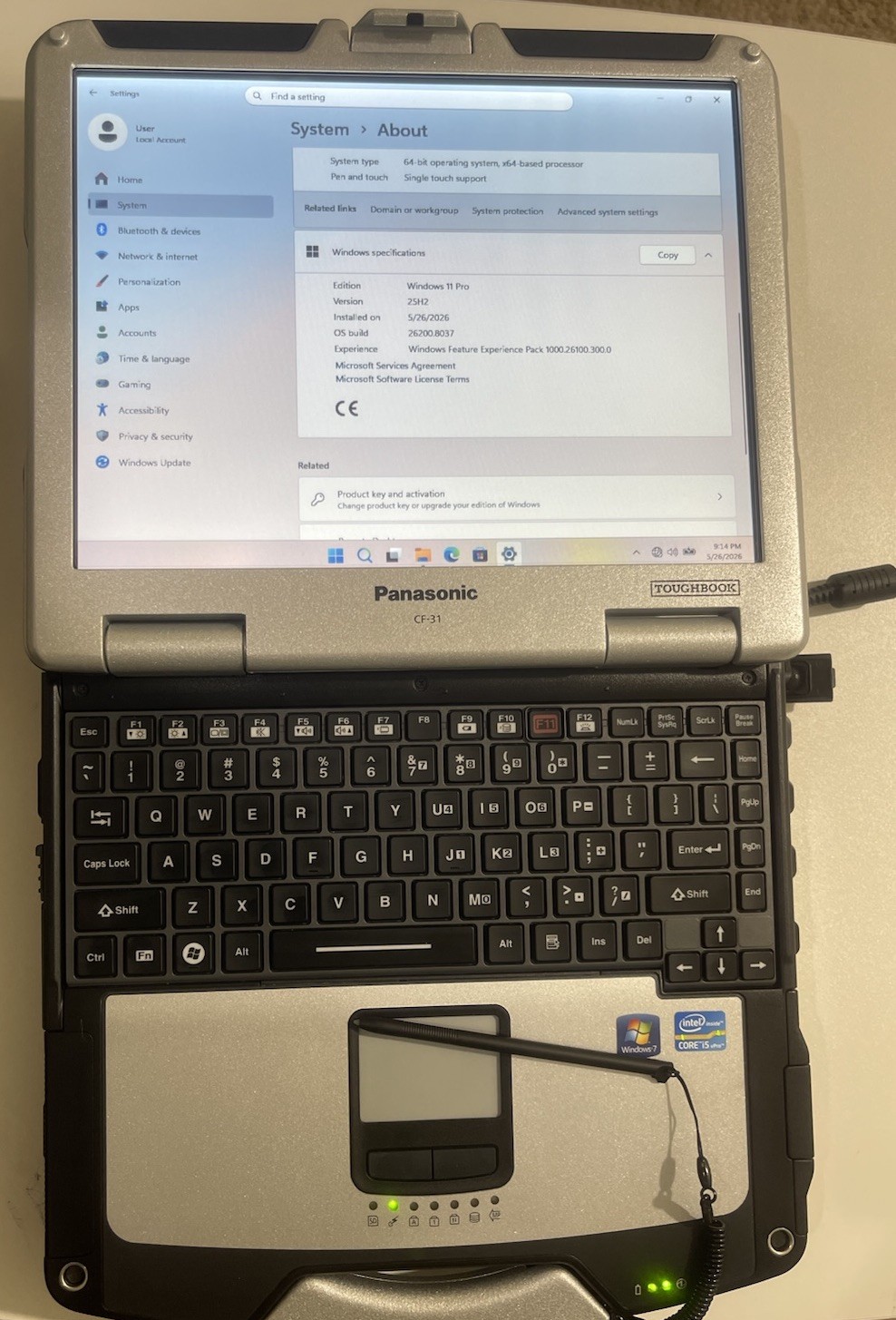 Panasonic Toughbook CF31 MK3 Touch Corei5 2.60GHZ 16GB RAM 500GB SSD Win 11 PRO