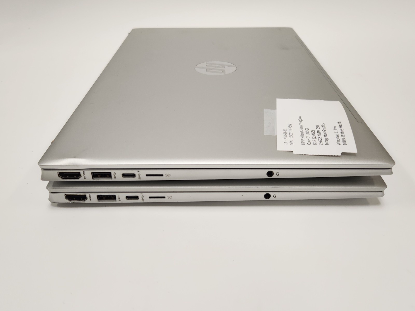 Lot of 2 HP Pavilion 15-eg0021nr 15″ i7-1165G7 2.8GHz 8GB RAM 256GB SSD W11P
