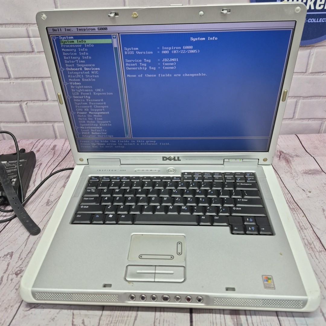 Dell Inspiron 6000 Laptop Windows XP Computer – NO DRIVE SEE SPECS Parts/Repair