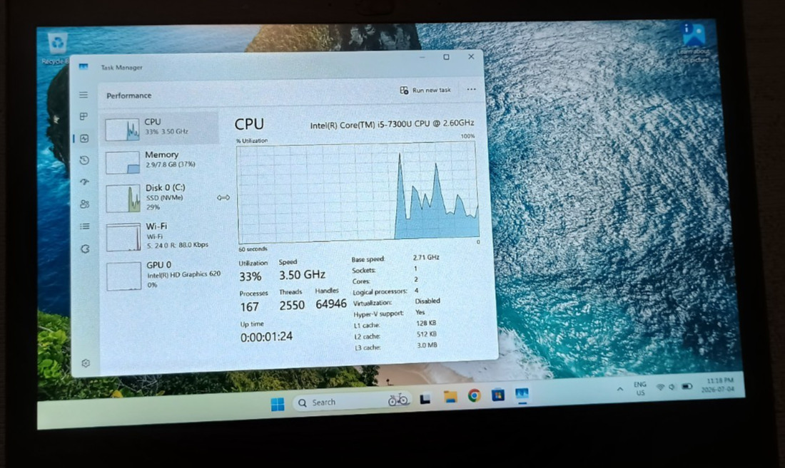 Lenovo ThinkPad T470 i5-7300U 8GB RAM 250GB SSD Win 11 + Charger
