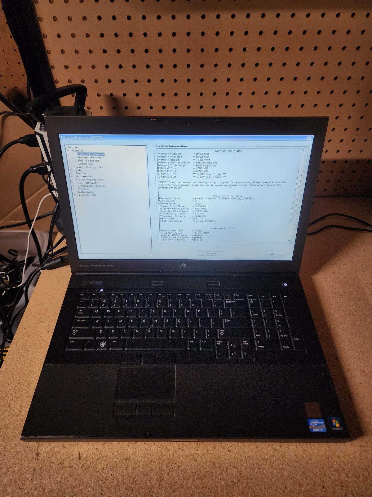 Dell Precision M6600 Laptop i7-2640M 2.8GHz 8GB RAM No HDD/OS | Parts / Repair