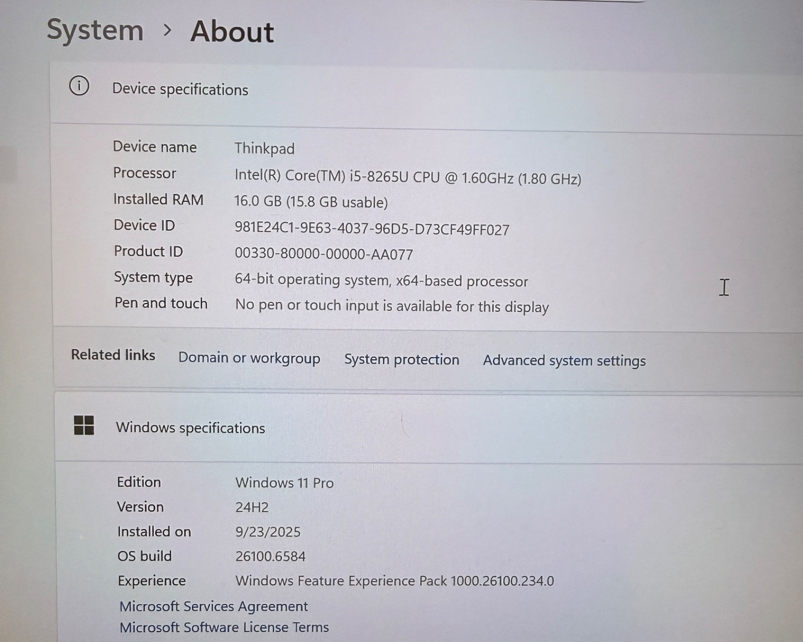 Lenovo ThinkPad T490s 14″ i5-8265u@1.60GHz 16GB RAM 256GB SSD Win 11 Pro SB703