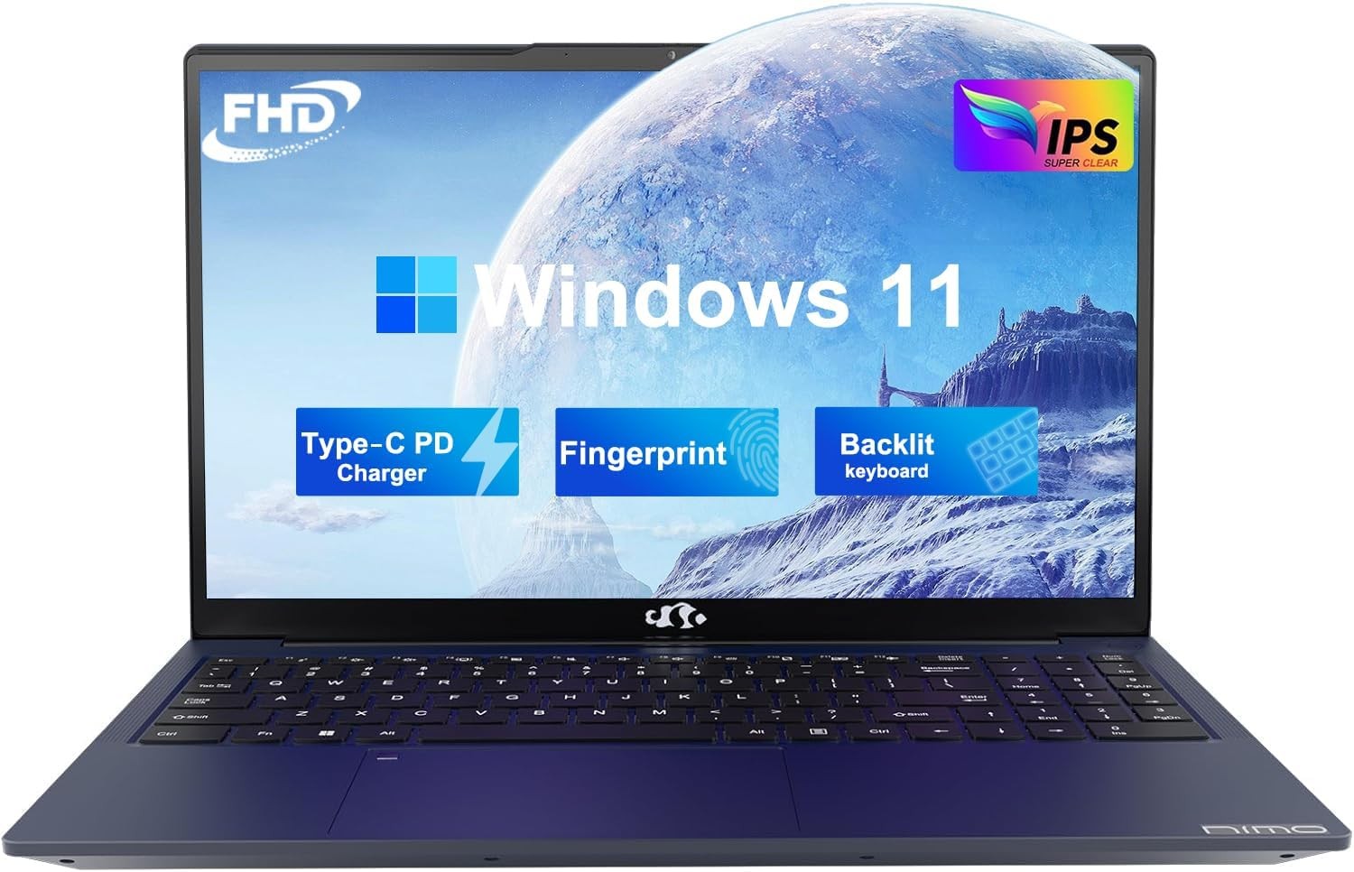 NIMO15.6″ Laptop Intel Pentium Quad Core N100 8GB Memory 128GB SSD Fingerprint