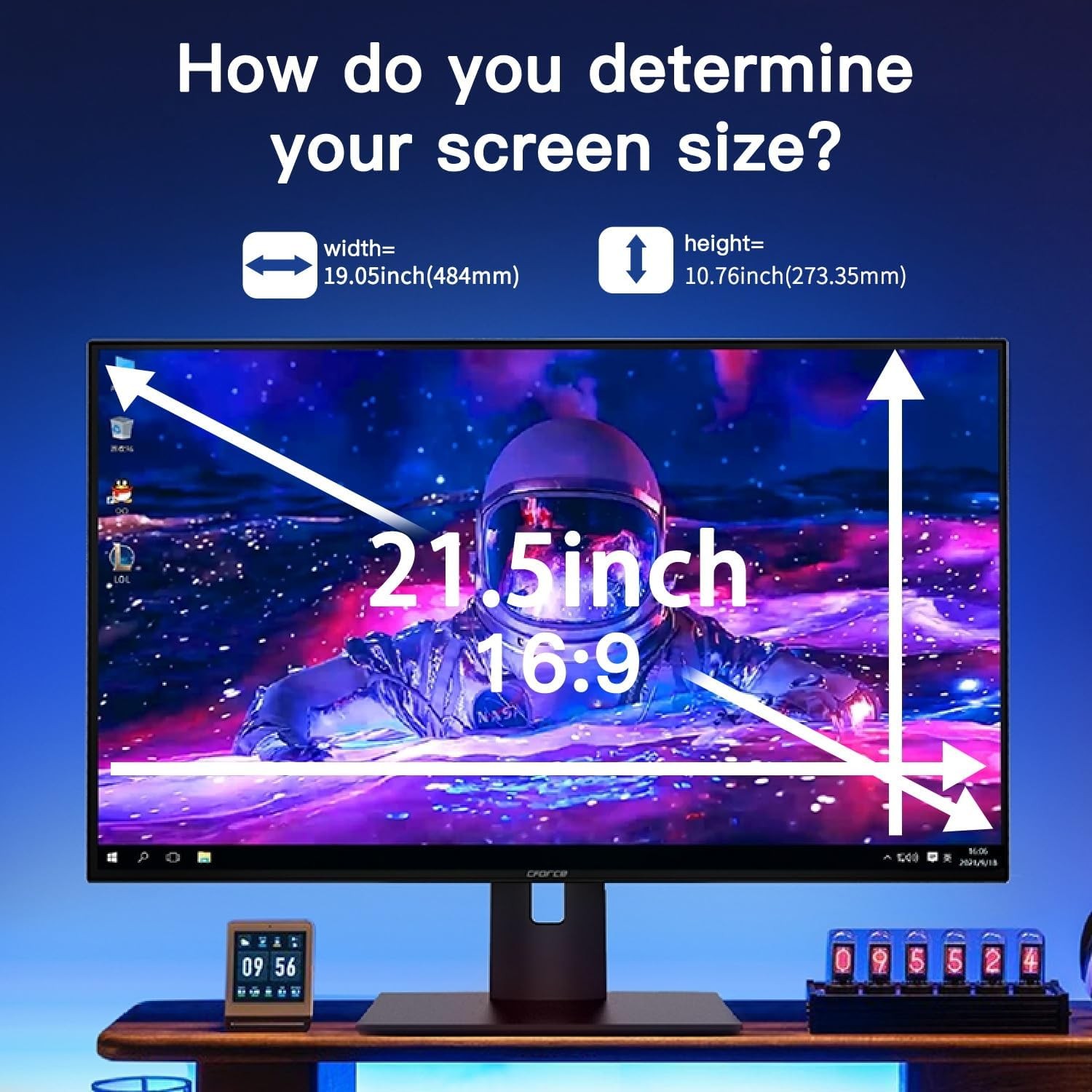 21.5 Inch Magnetic Hanging Computer Privacy Screen for 16:9 Widescreen Monitor