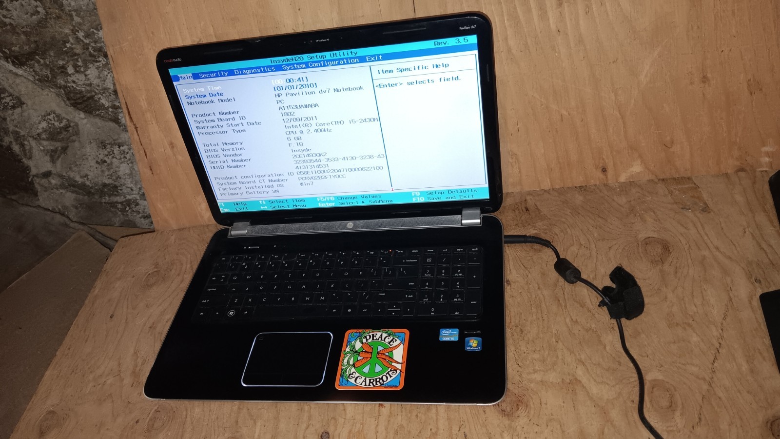 HP Pavilion DV7-6B55DX Laptop Intel core i5-2430M @2.40 GHz 17.3″ LCD Screen P/R