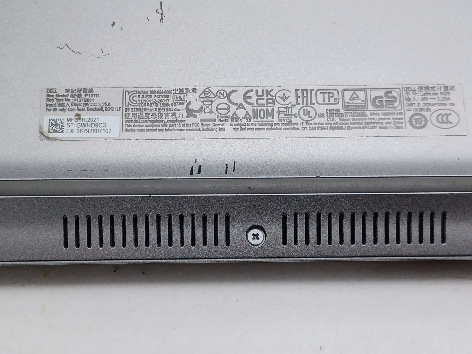 Dell LAtitude 5420 For Parts No RAM No Storage