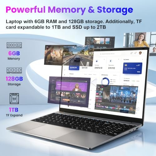 15.6″ FHD Laptops with AI Assistant Included, Quad-Core Processor(Beat Celeron