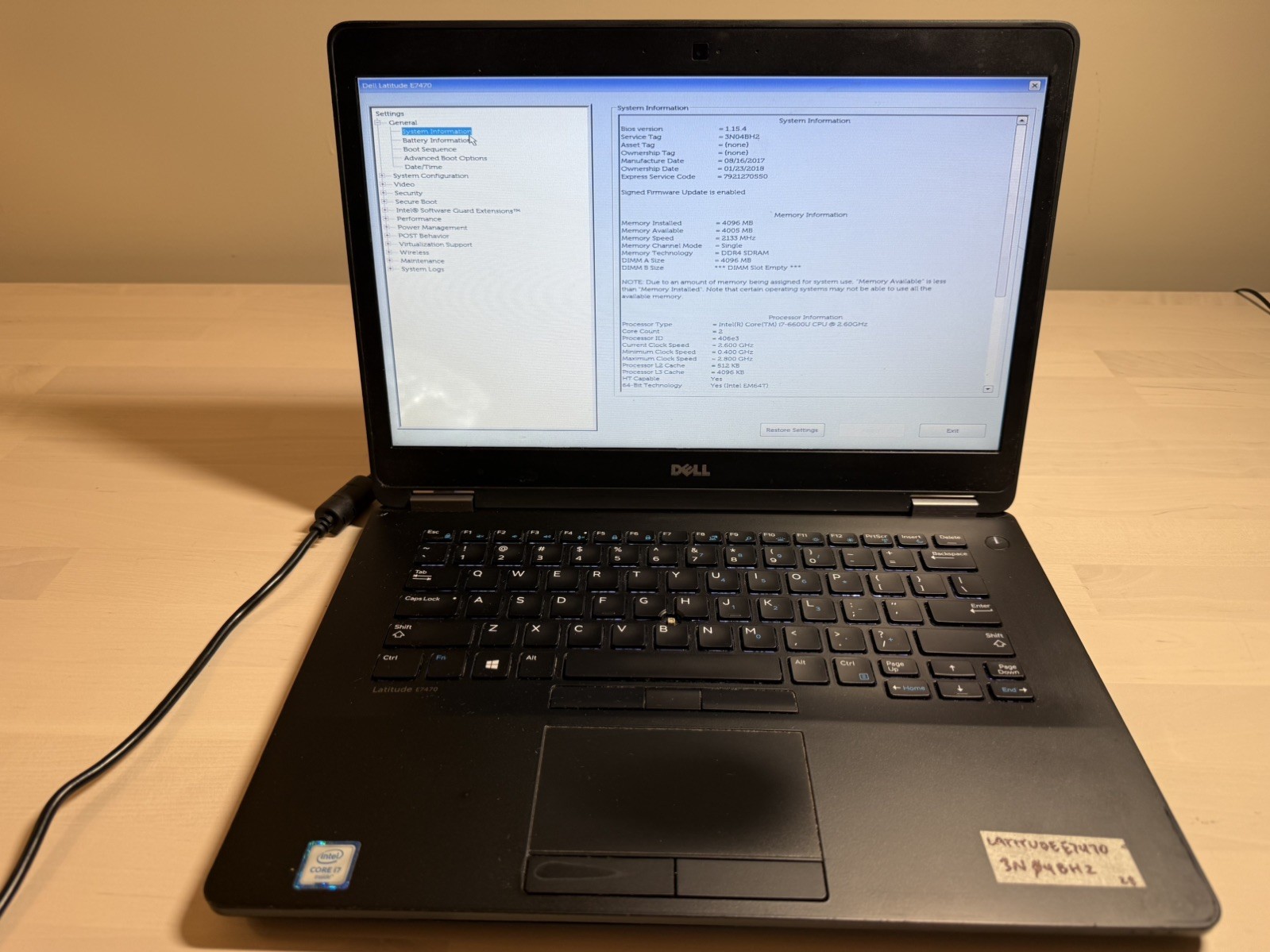 Dell Latitude E7470 Laptop Intel Core i7 6th Gen No HD/OS/AC Adapter
