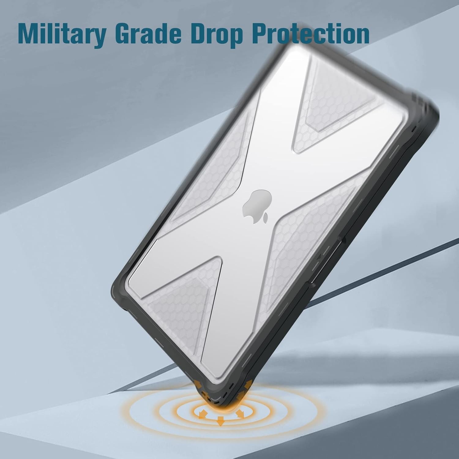 Heavy Duty Rugged Hard Shell Case for MacBook Pro 16 Inch, Crystal Clear Cover