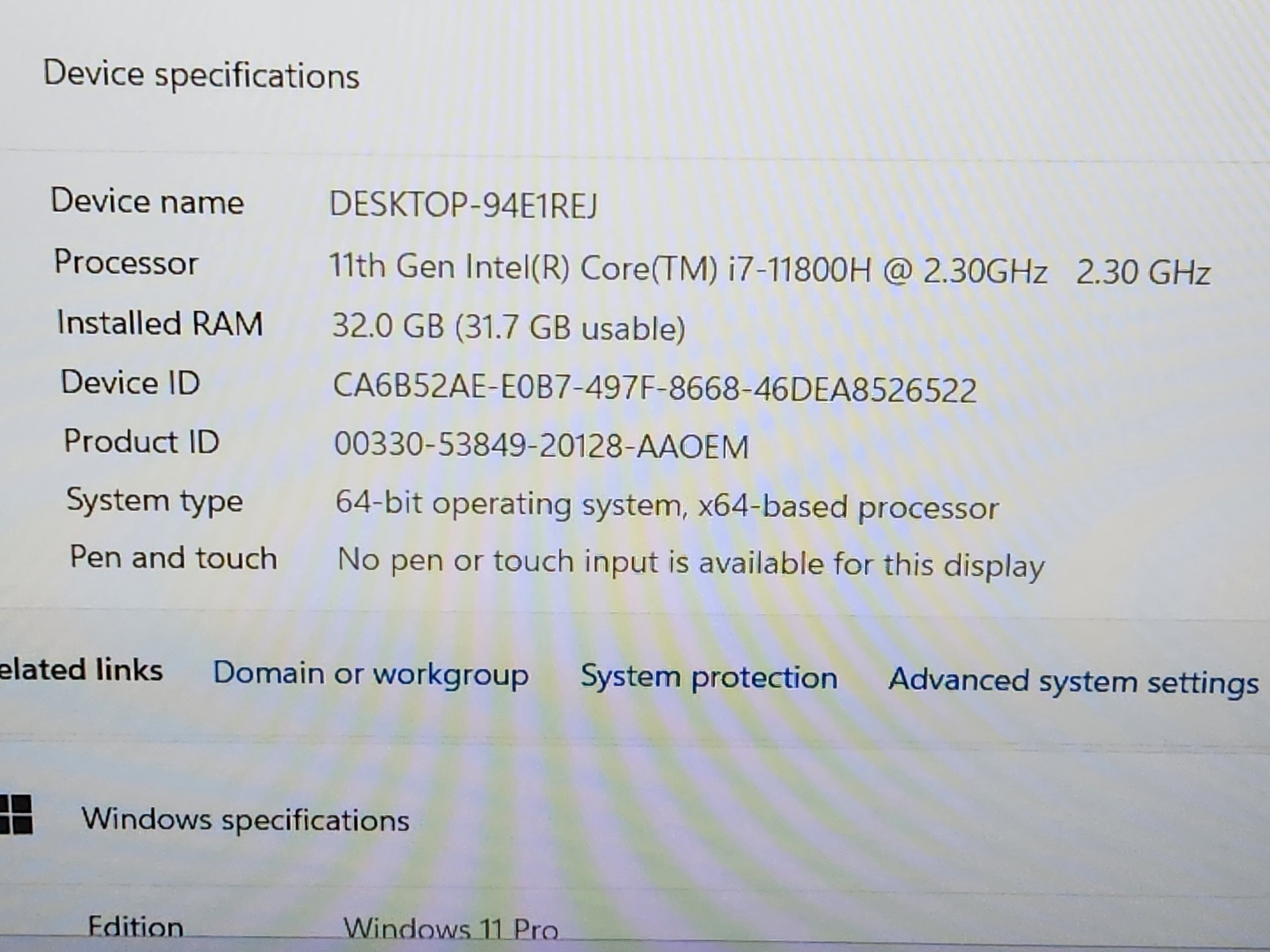 Lenovo ThinkPad P15v Gen 2 15.6 FHD i7-11800H 32GB RAM Nvi. T600 EXCELLENT BATT~