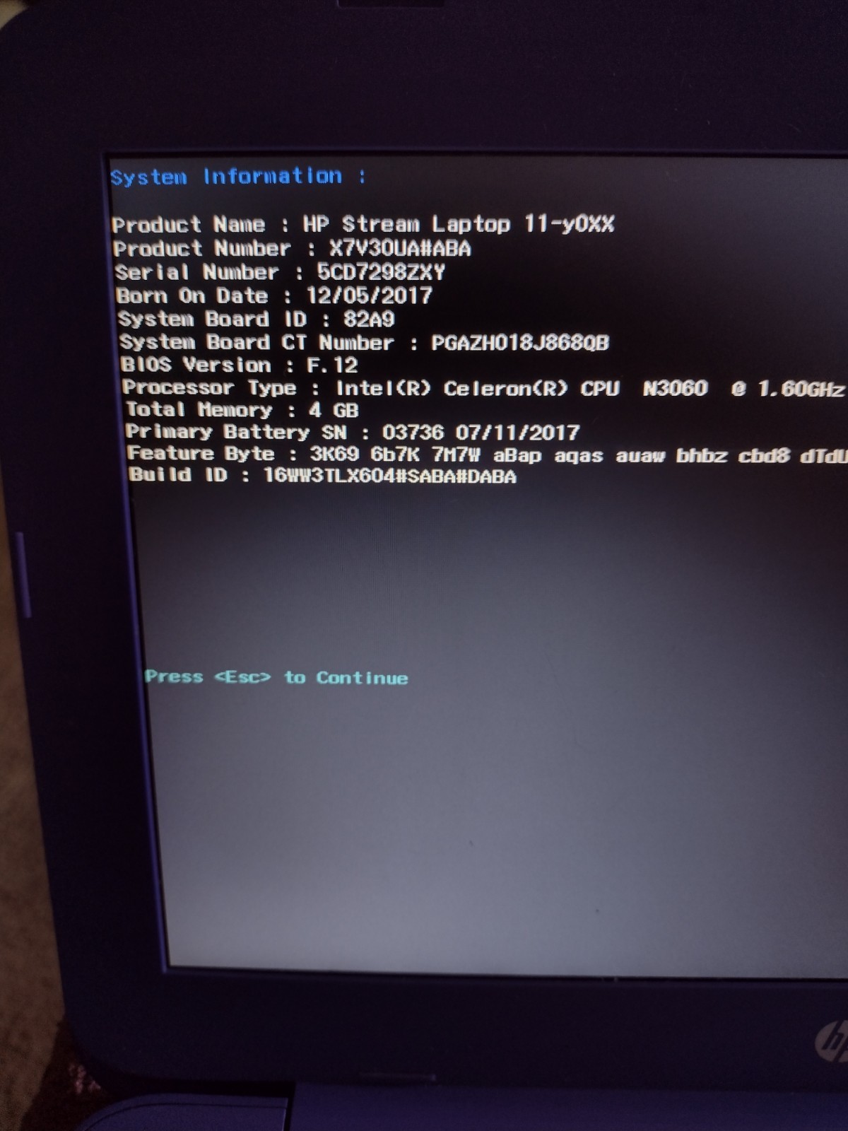 HP Stream 11-y0XX N3060 4GB 32GB LINUX DEBIAN 13 OS INSTALLED GOOD RUNNING