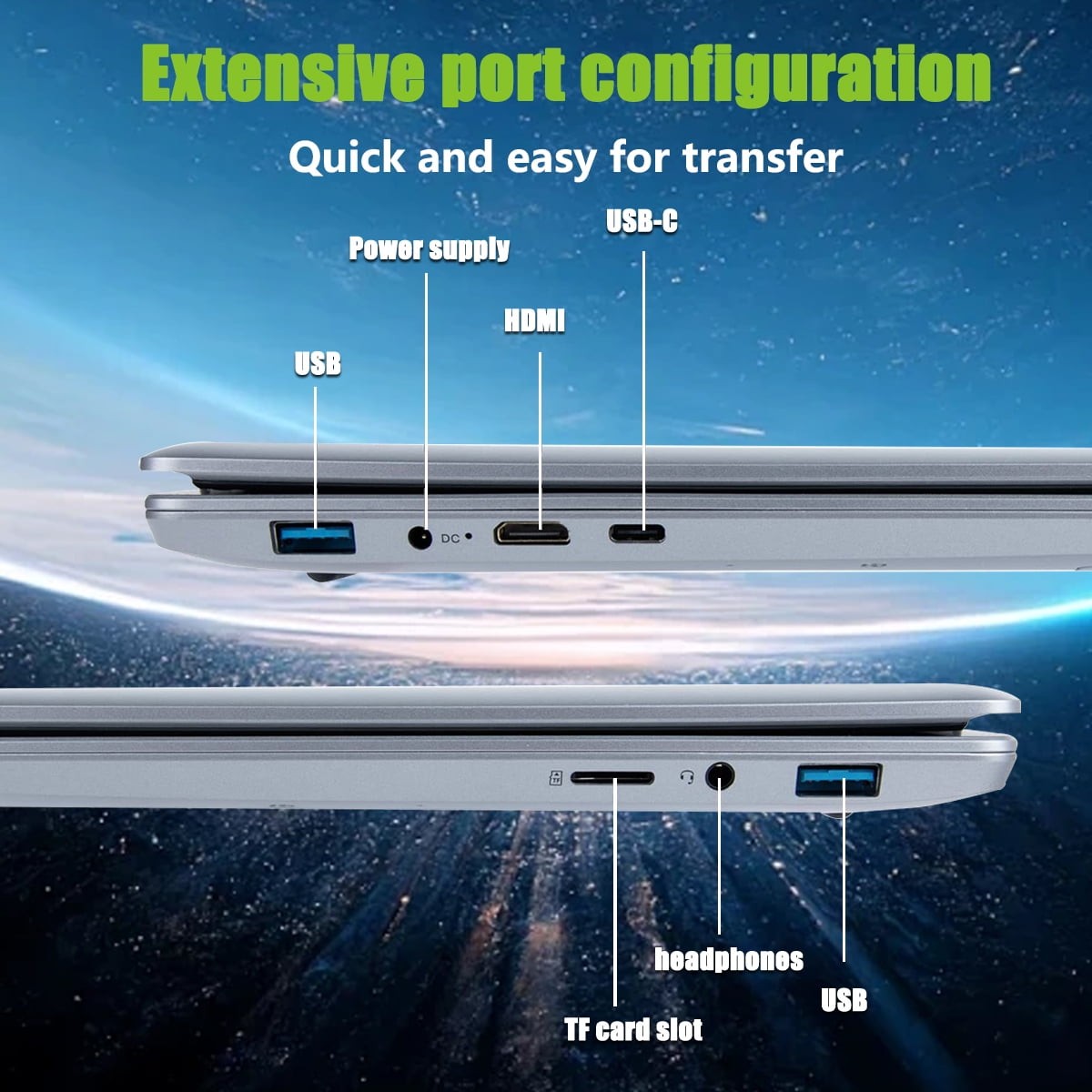 15.6 inch Laptop 8GB DDR4 512GB SSD, Quad-Core Intel Celeron Computer Windows 11
