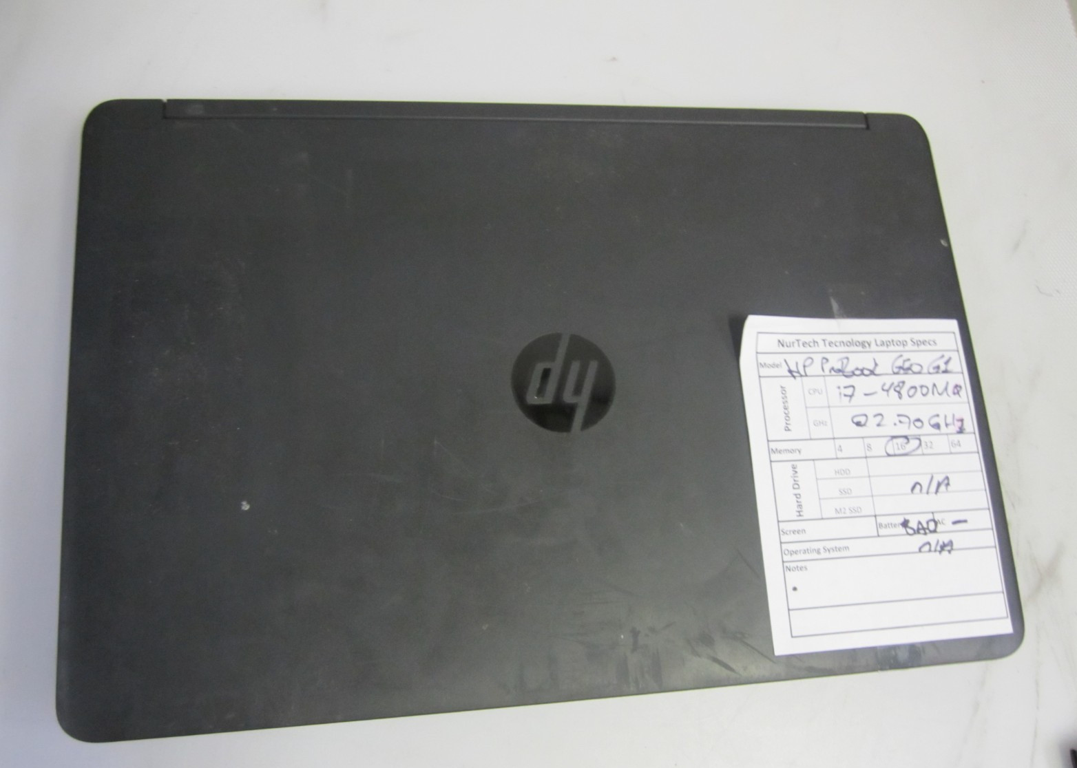HP ProBook 650 G1 i5-4210M 2.60GHz 16GB NO HDD/OS/AC LAPTOP