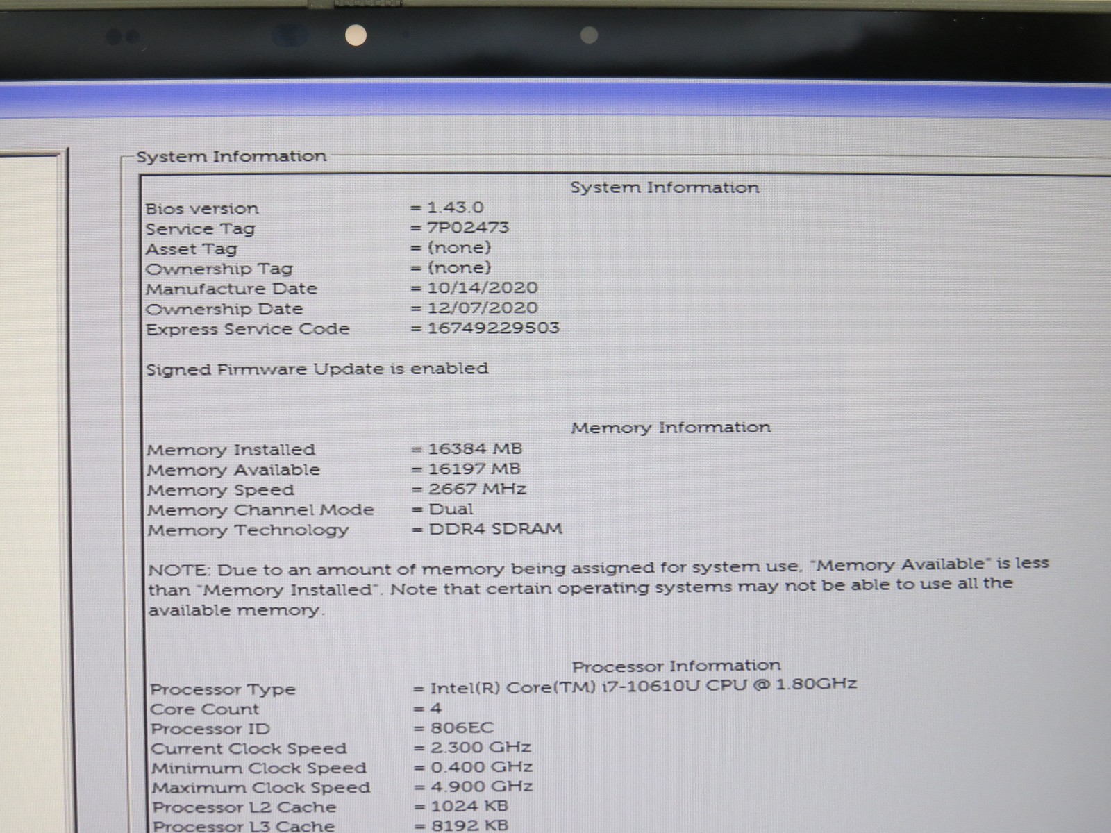Dell Latitude 7310 i7-10610U @ 1.8GHz 16GB / 256GB m2 13.3 touch Win 11
