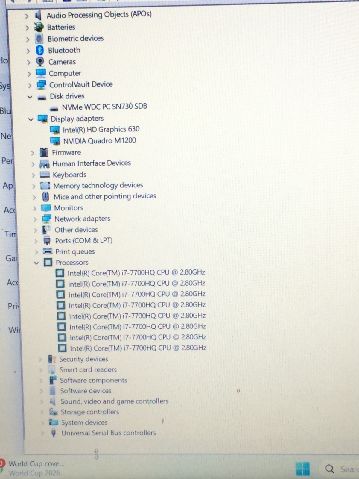 DELL Precision 7520 15.6″ i7-7700HQ 2.80 GHz 16 GB 256 NVME No battery Cover
