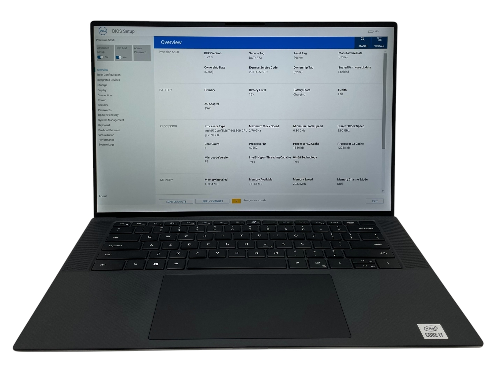 Dell Precision 5550 15″ – i7 2.7GHz – 16GB RAM – 1TB SSD – Grade D