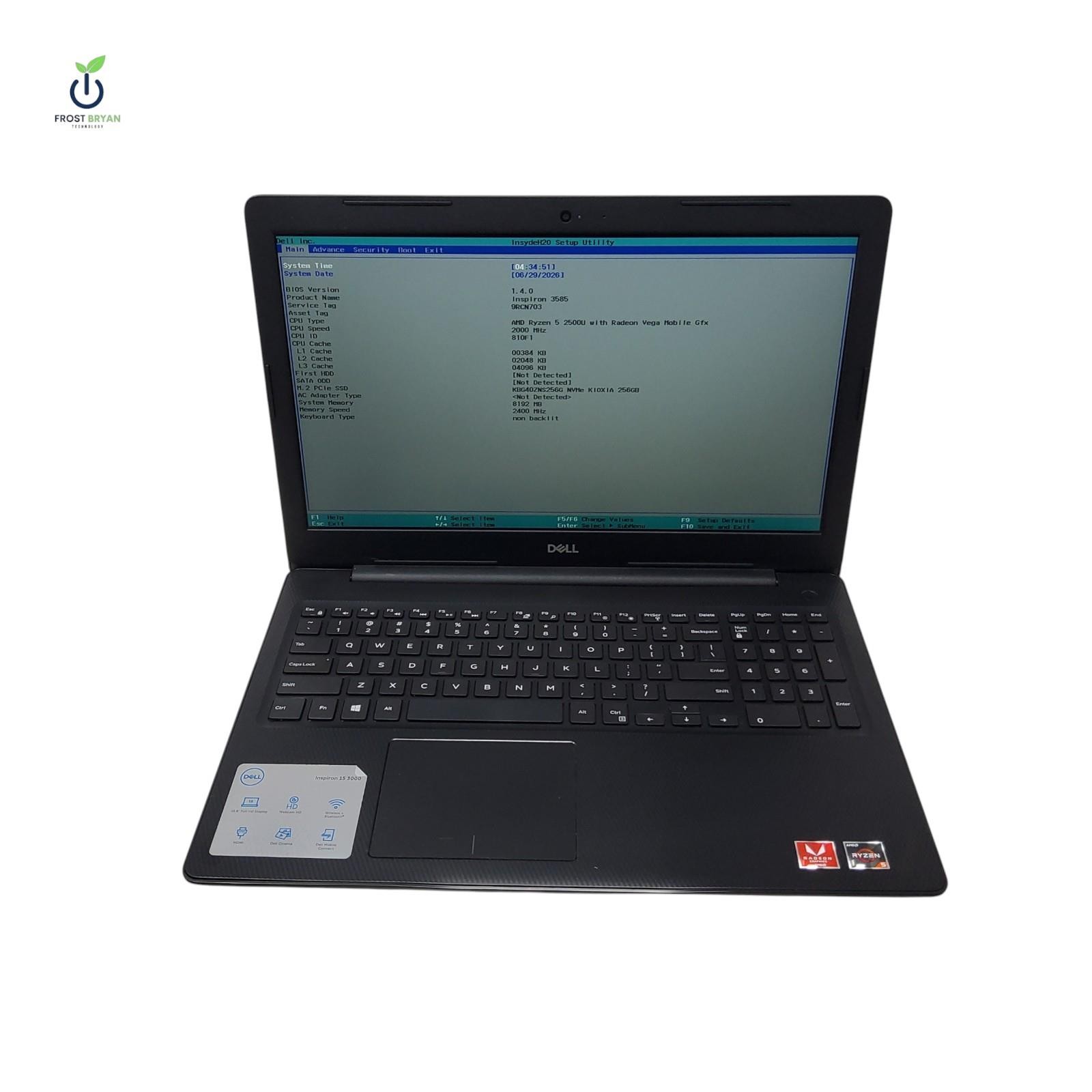 DELL INSPIRON 3585 Laptop Ryzen 5 2500U 8GB 256GB No OS Grade C [READ]