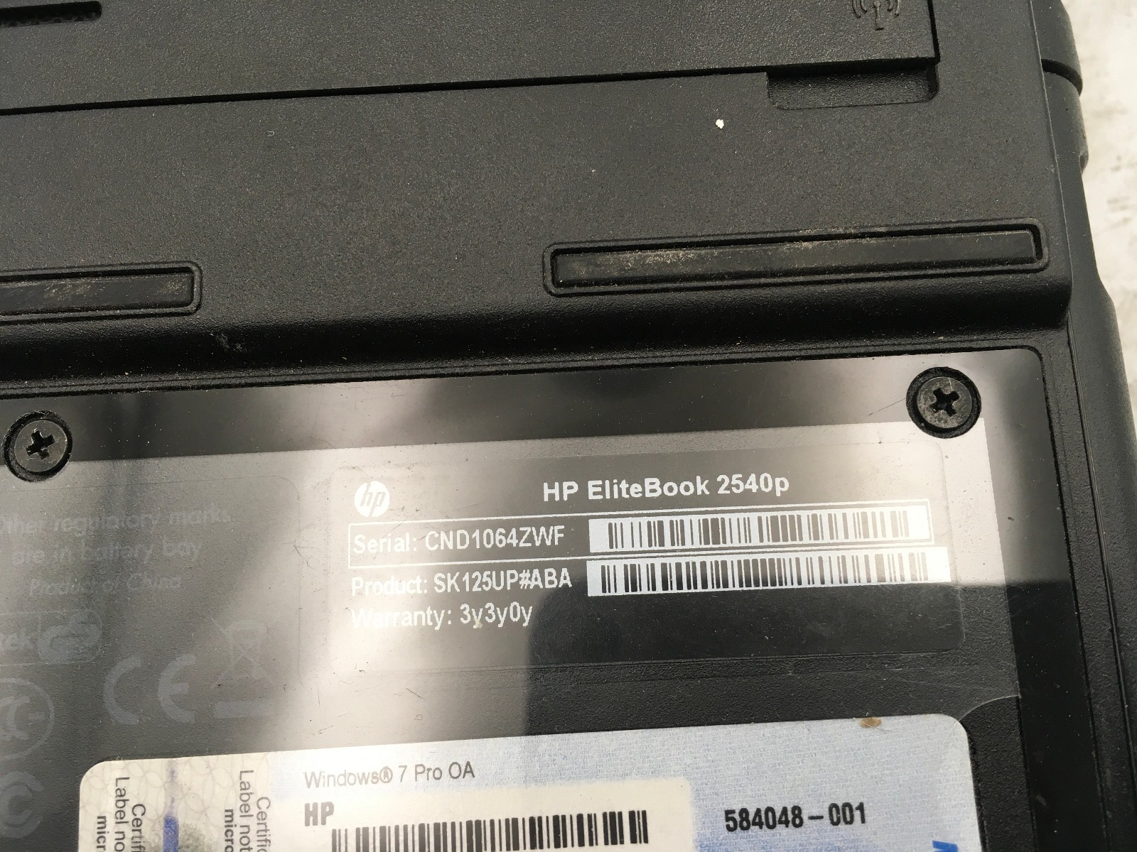 HP ELITEBOOK 2540P – BOOTS TO BIOS – INTEL I5 M540 – 2GB RAM – READ DESCRIP – BB