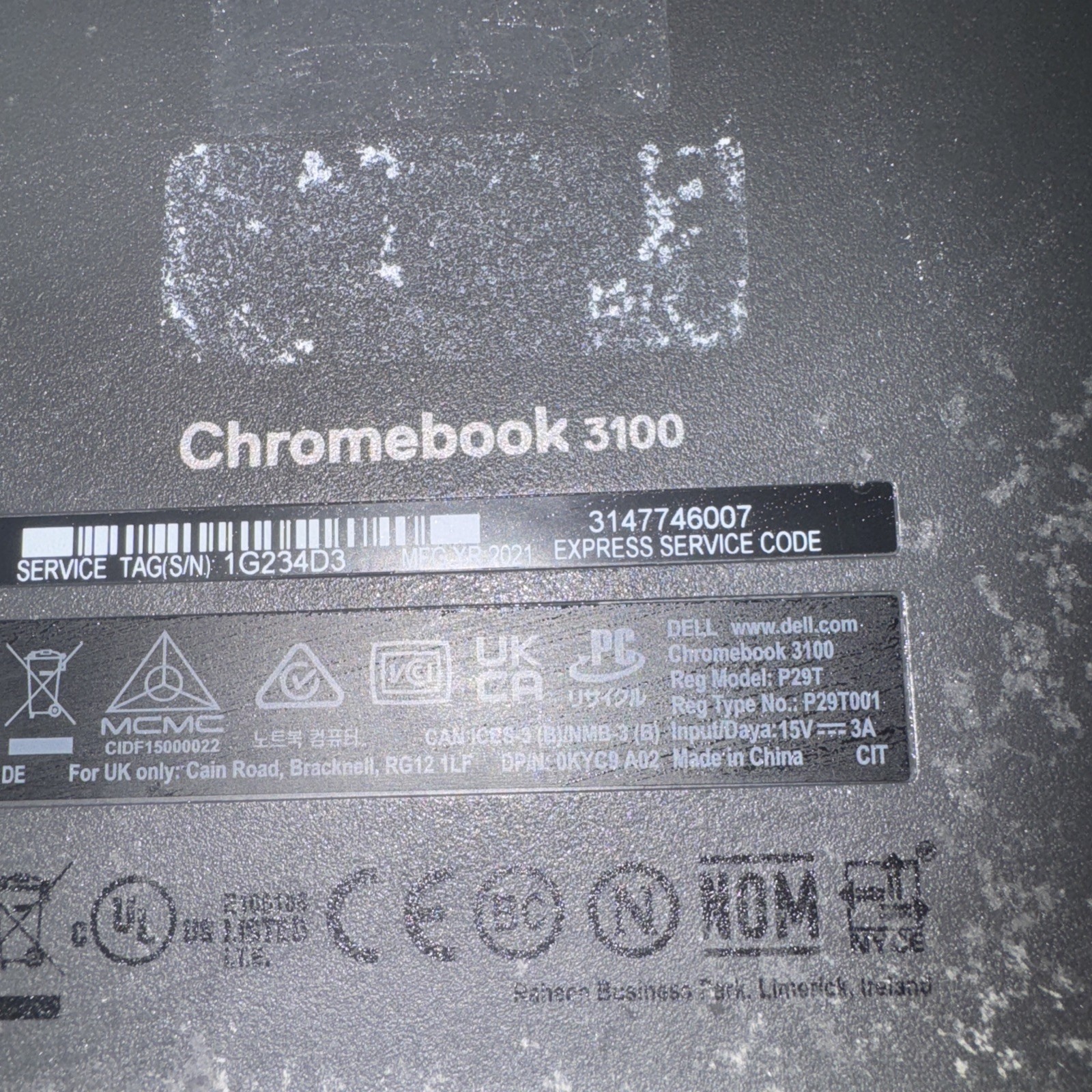 DELL CHROMEBOOK 11 3100 11.6″ 4GB RAM 16GB SSD Celeron N4000 Non-Touch P29T
