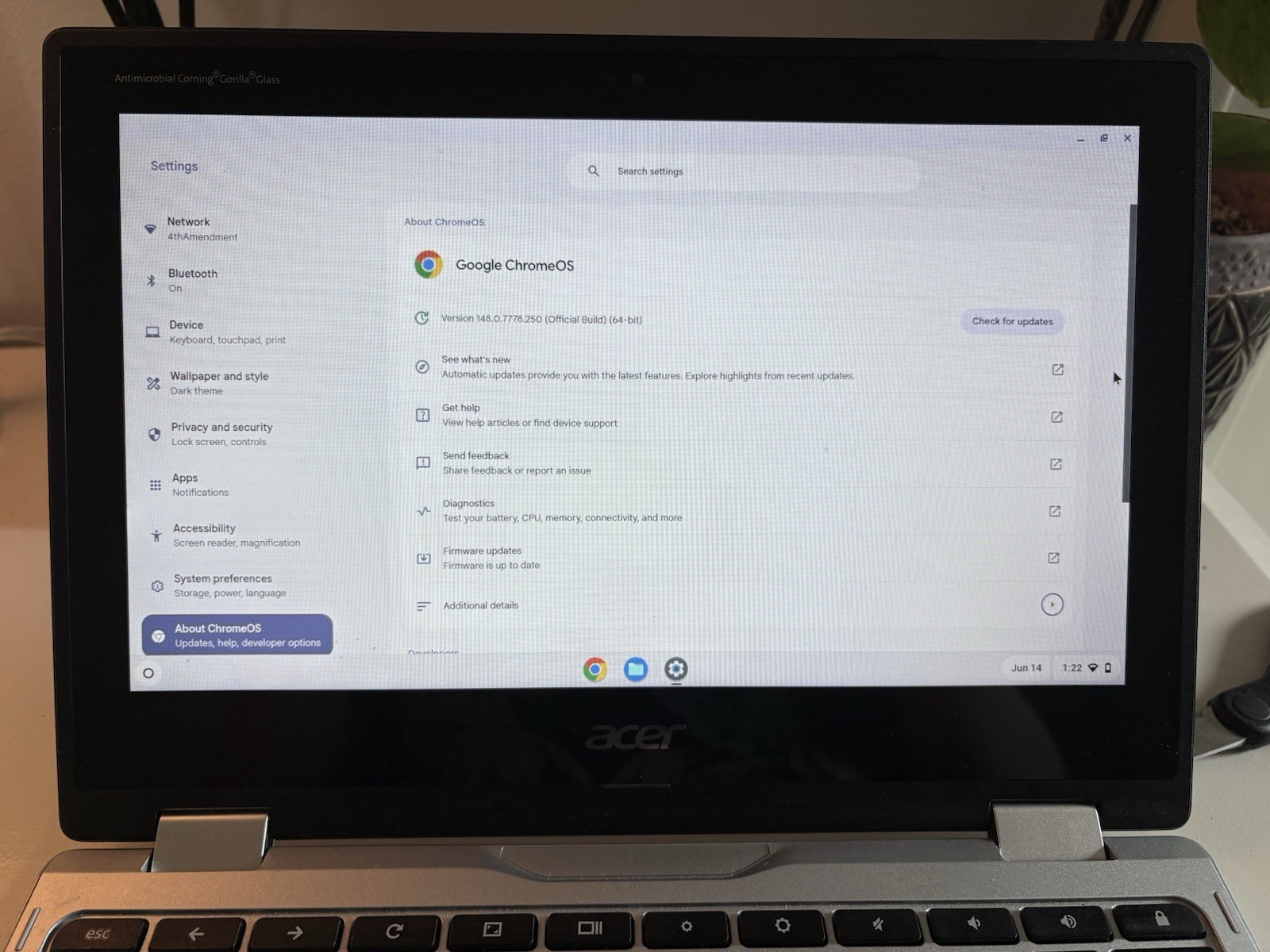 Acer Chromebook 311 Celeron N4020 4GB RAM 32 GB SSD ChromeOS Laptop Used