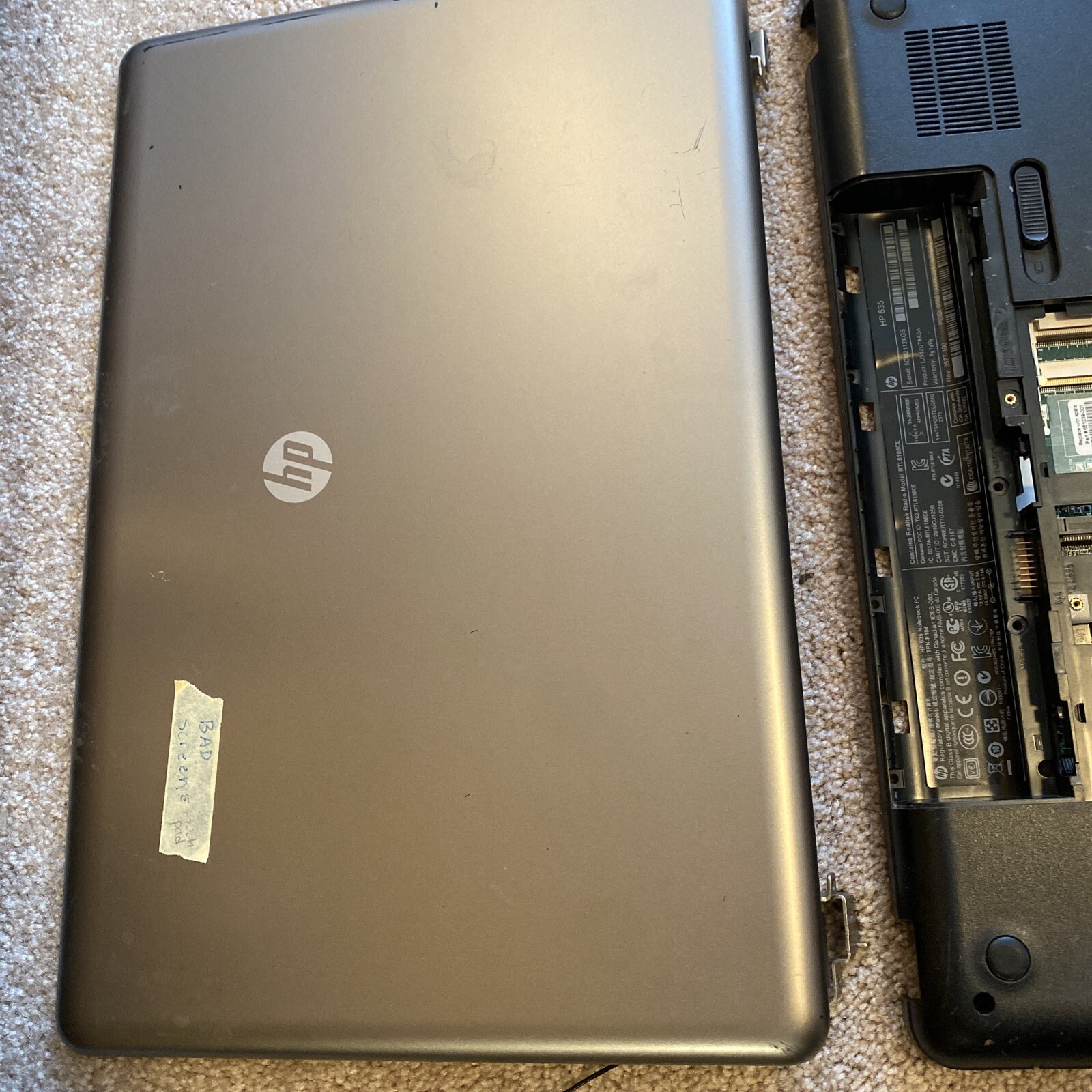 HP 635 TPN-F104 Laptop Notebook PC ￼Untested Parts Repair AS IS