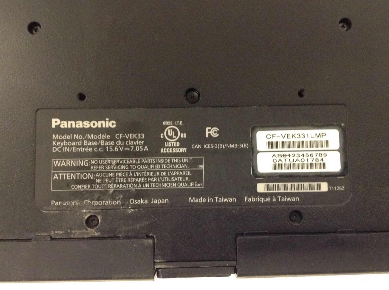 Panasonic Toughbook CF-33 MK1 12″ Touch i7-7600U 16GB 512GB, 2x Batt, 13K Hours