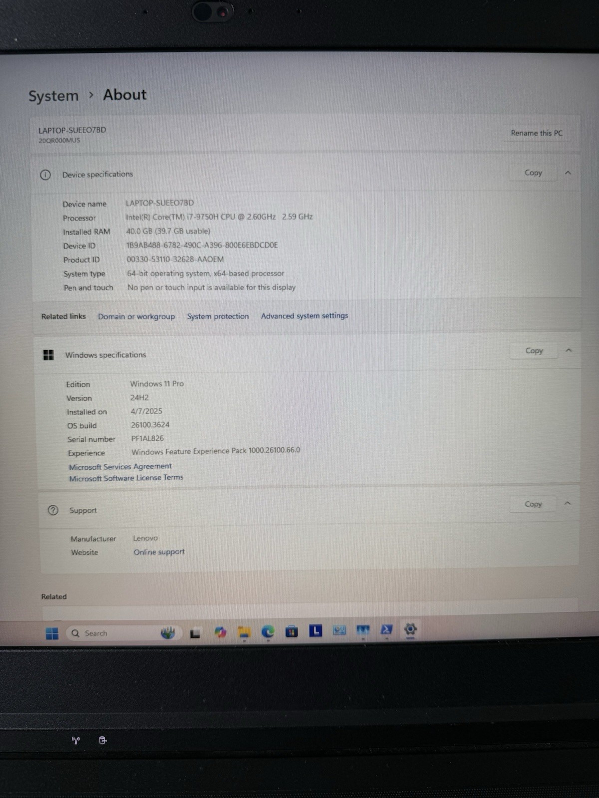 Lenovo ThinkPad P73 | i7-9750H | 40GB RAM | 1TB HDD | Quadro P620 | Win11 Pro