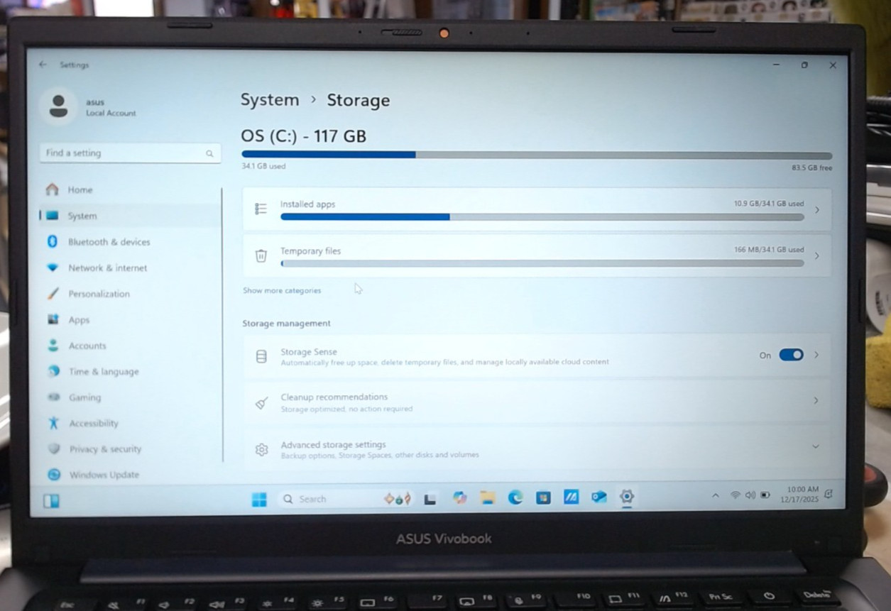 ASUS Vivobook 14 X1404ZA 14″ FHD I3-1215U 128GB SSD 8GB W11 Webcam