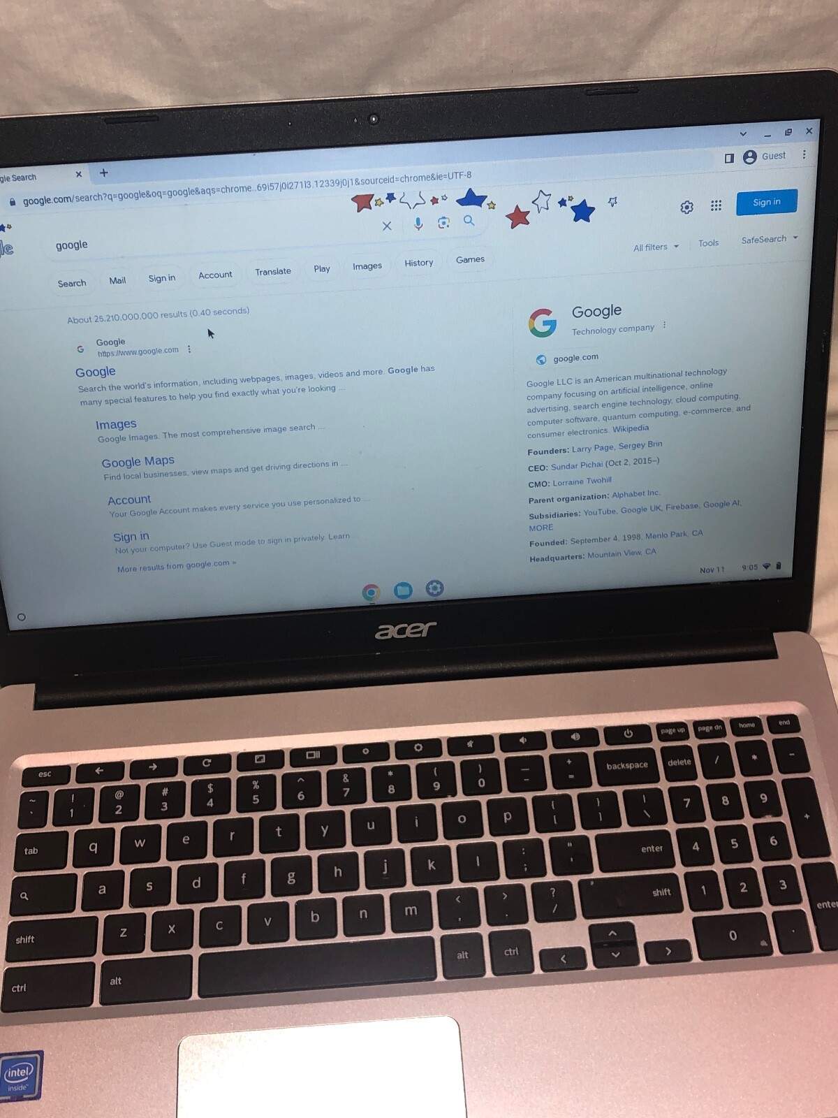 Acer Chromebook 315 15.6″ 32GB, Celeron N 1.1GHz, 4GB CB315-3H-C2C3 Model: N19Q