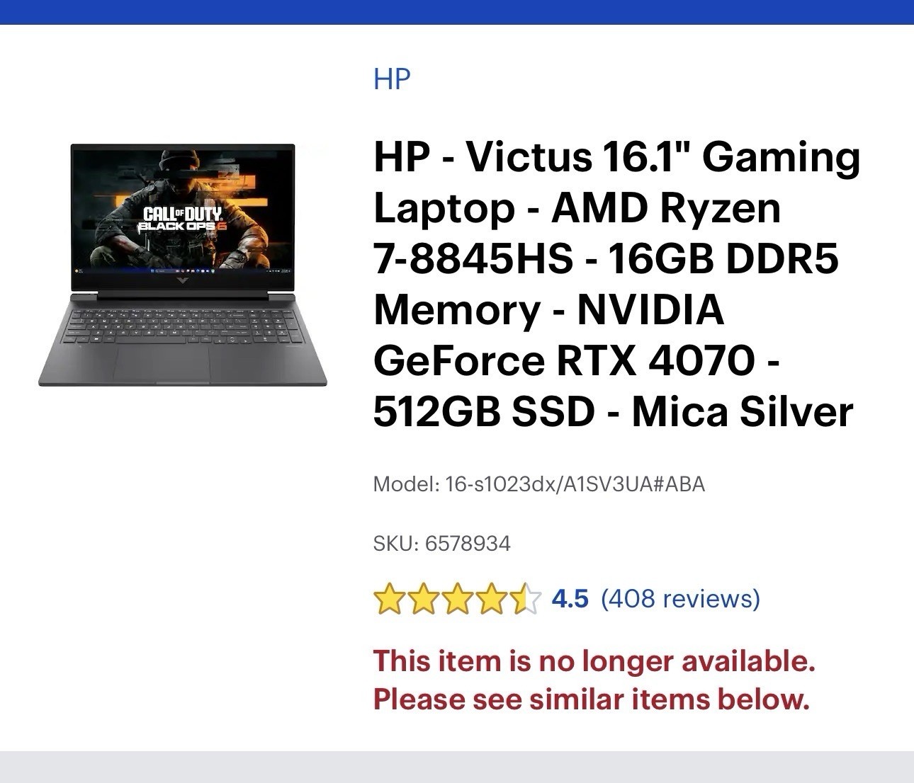 HP – Victus 16.1″ Gaming Laptop – AMD Ryzen 7-8845HS – 16GB DDR5 Memory RTX 4070