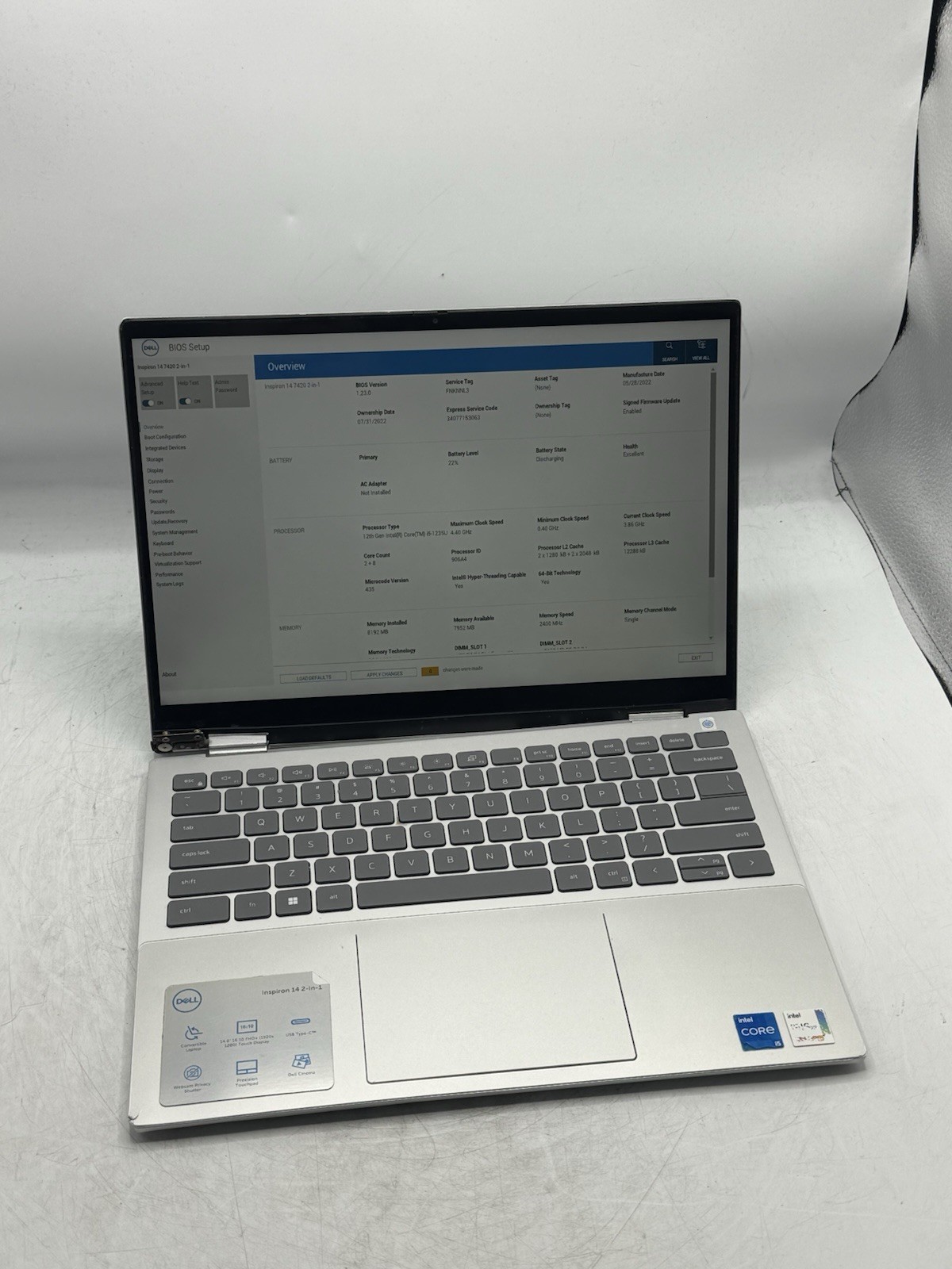 Dell Inspiron 14 7420 2-in-1 14″ Touch i5-1235U 1.3GHz 8GB RAM READ