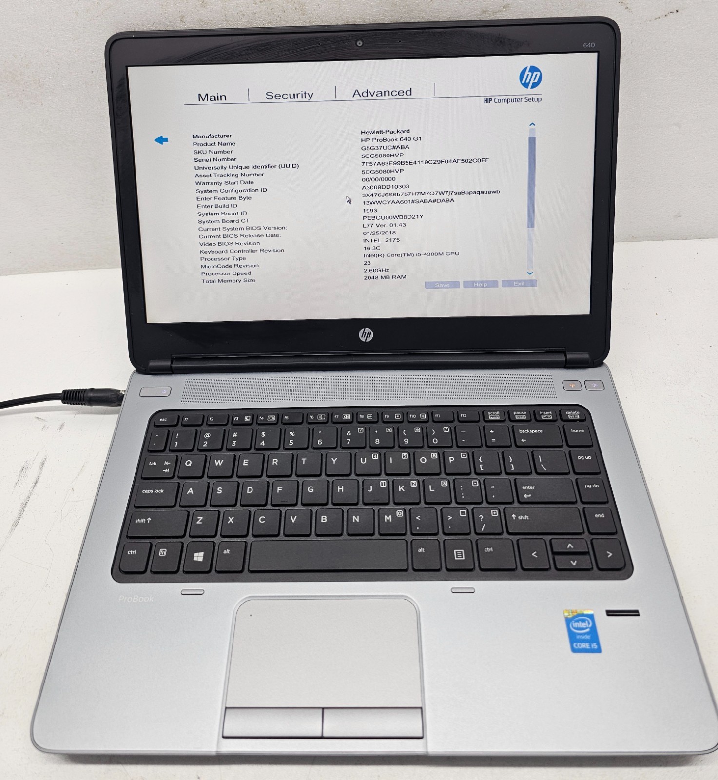 HP ProBook 640 G1 14″ Laptop Intel i5-4300M 2GB Ram NO HD/OS (FL)