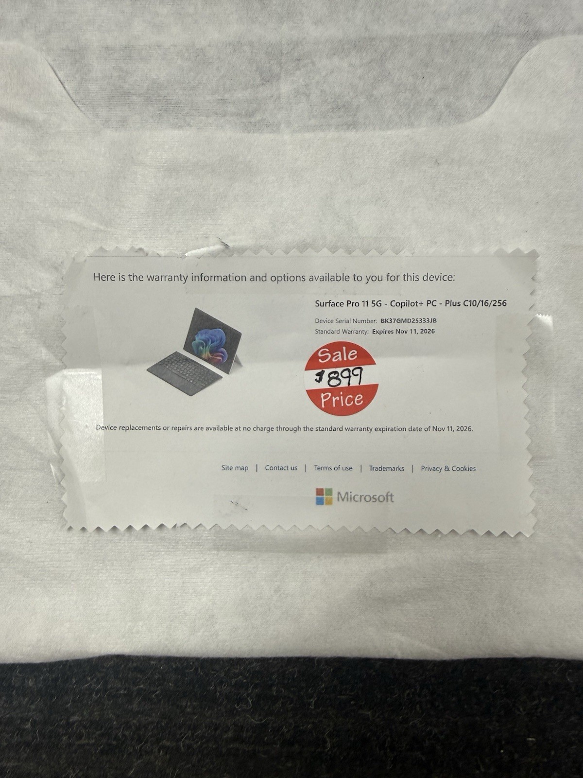 Microsoft Surface Pro 11 5G- Copilot + PC – Plus C10/16/256GB